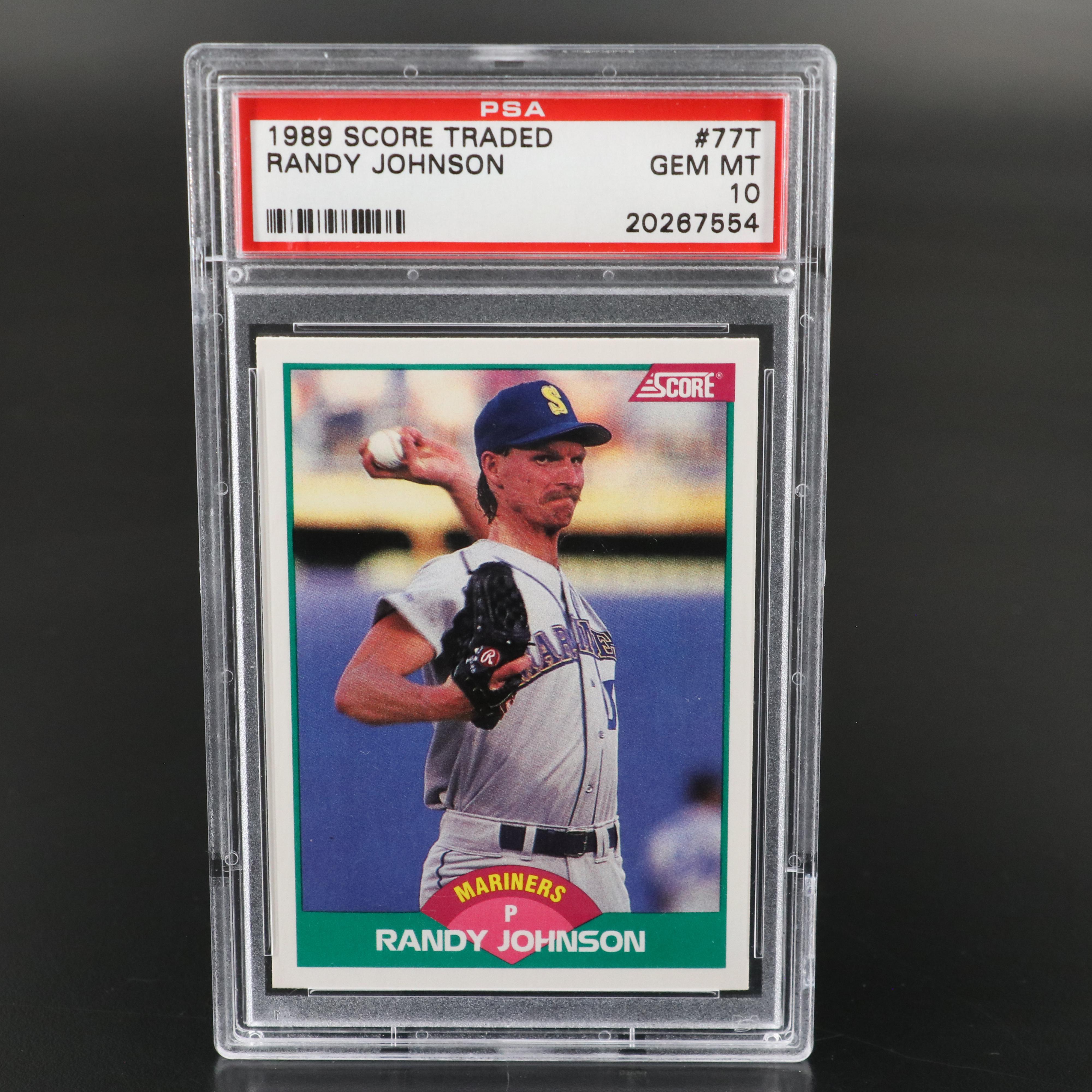 1989 Score Traded Randy Johnson Seattle Mariners Rookie Card Graded PSA 10