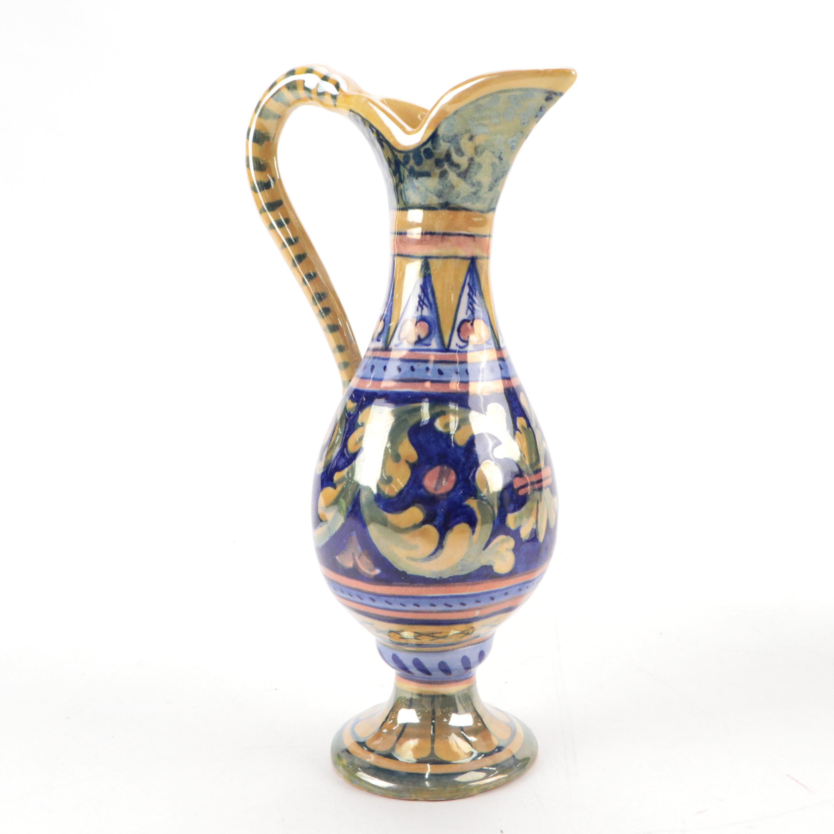 Italian Ceramic Lustreware Ewers