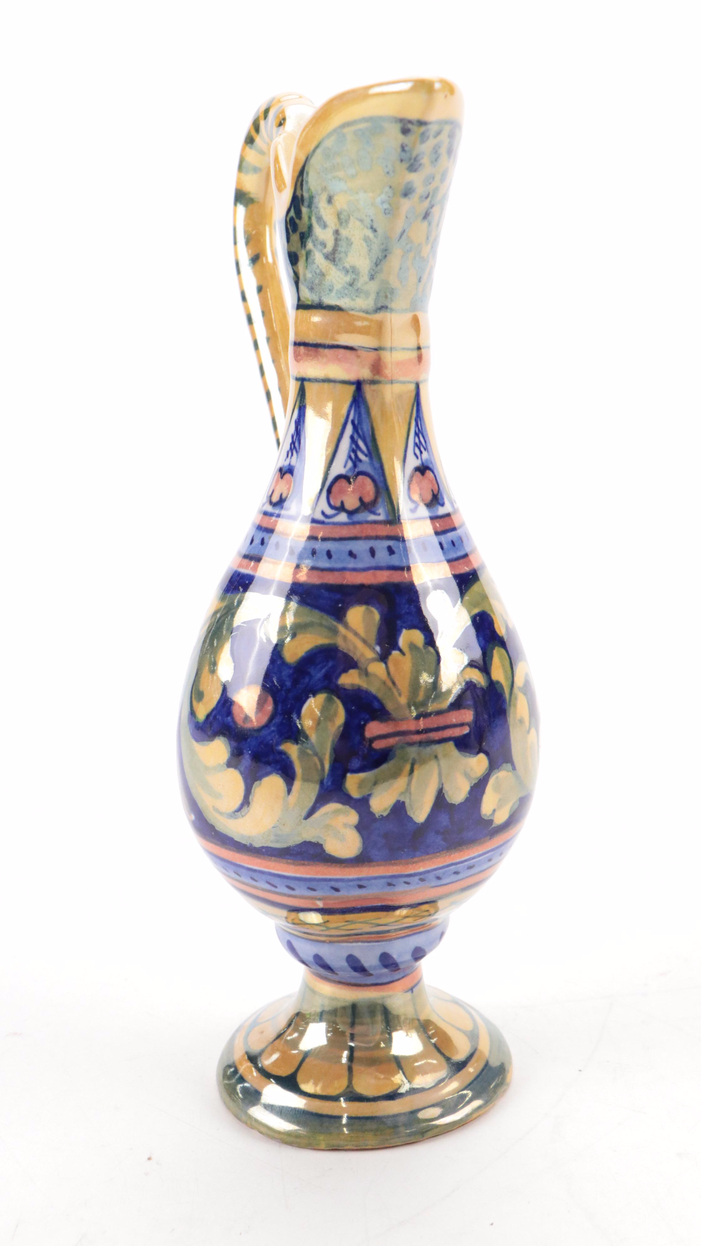 Italian Ceramic Lustreware Ewers