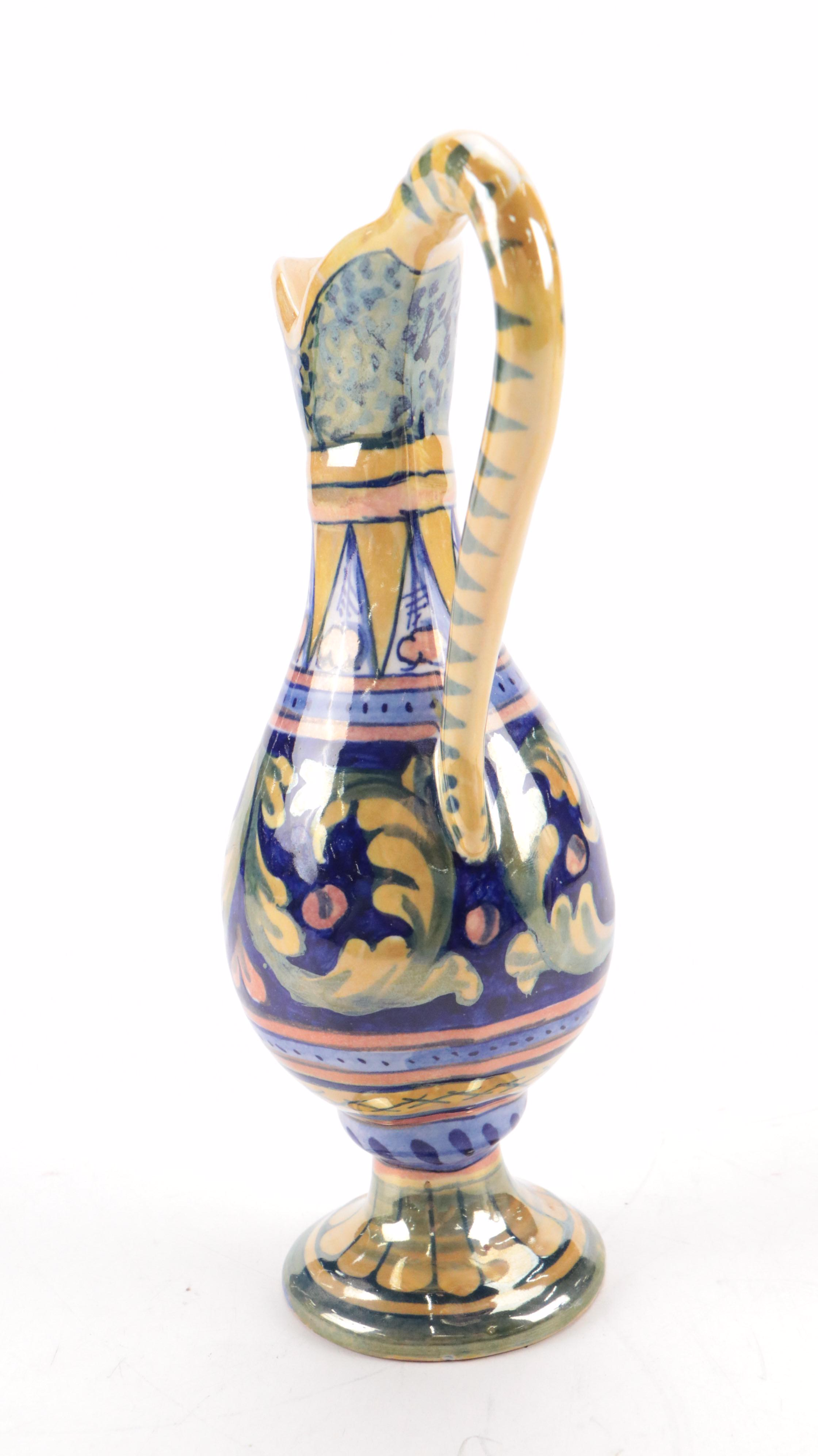 Italian Ceramic Lustreware Ewers