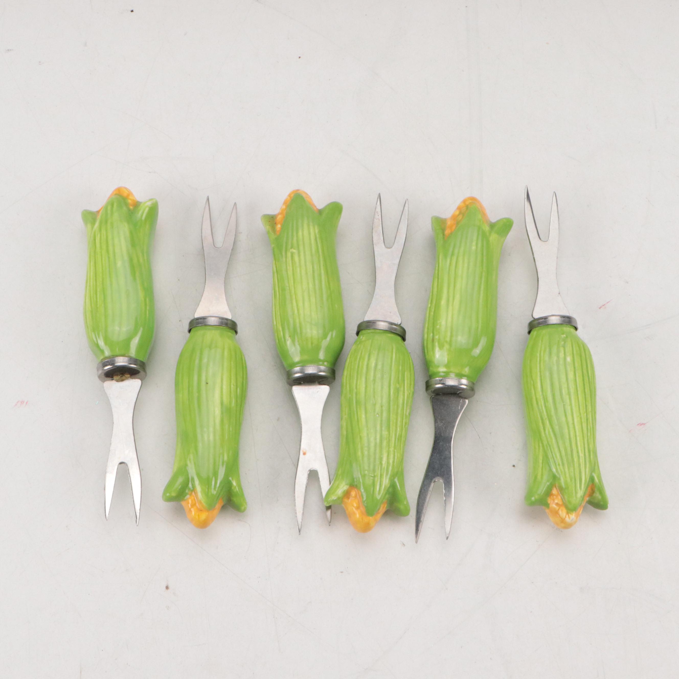 Shawnee Pottery Ceramic "Corn King" Teapot with Other Serveware