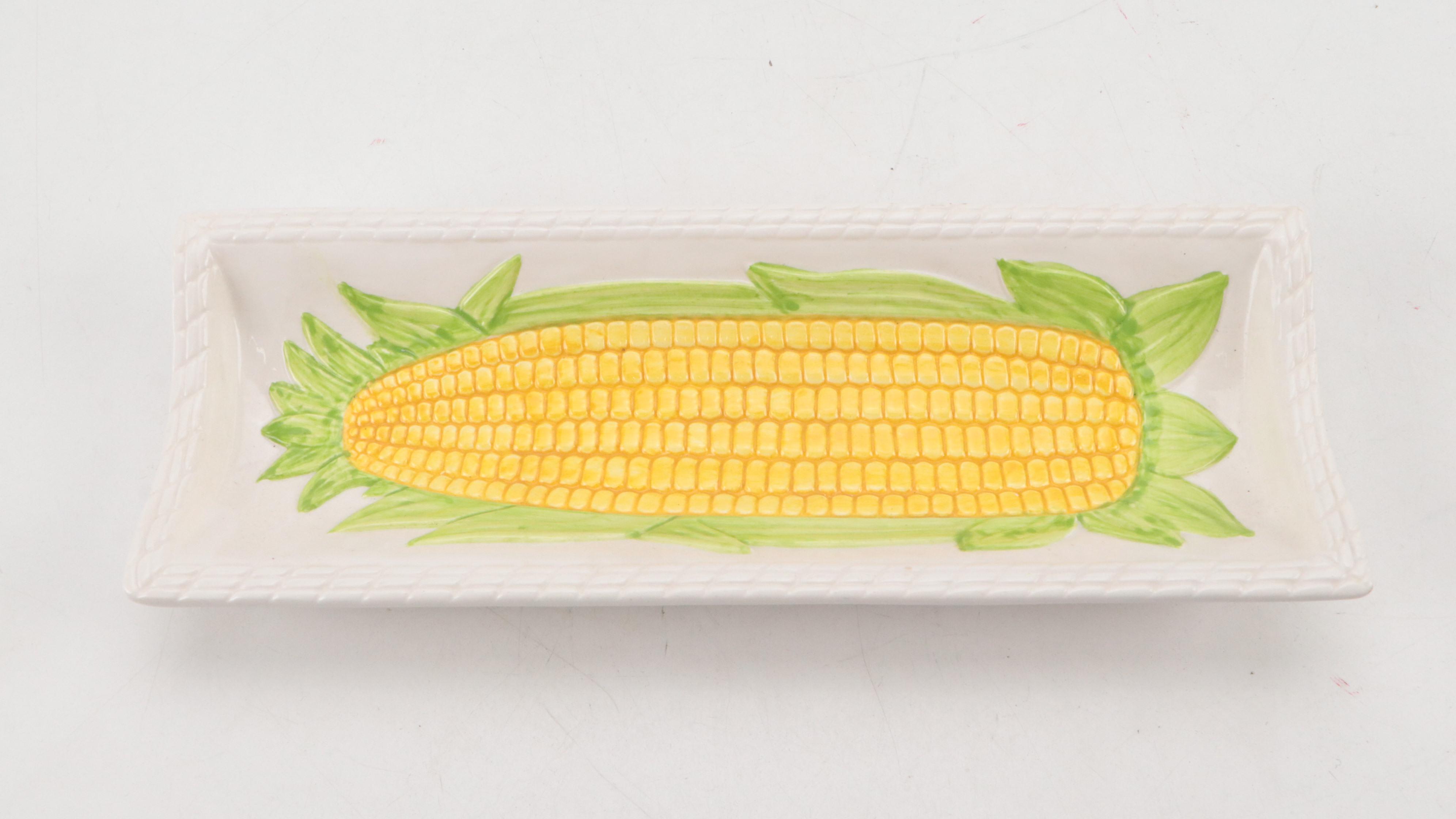 Shawnee Pottery Ceramic "Corn King" Teapot with Other Serveware