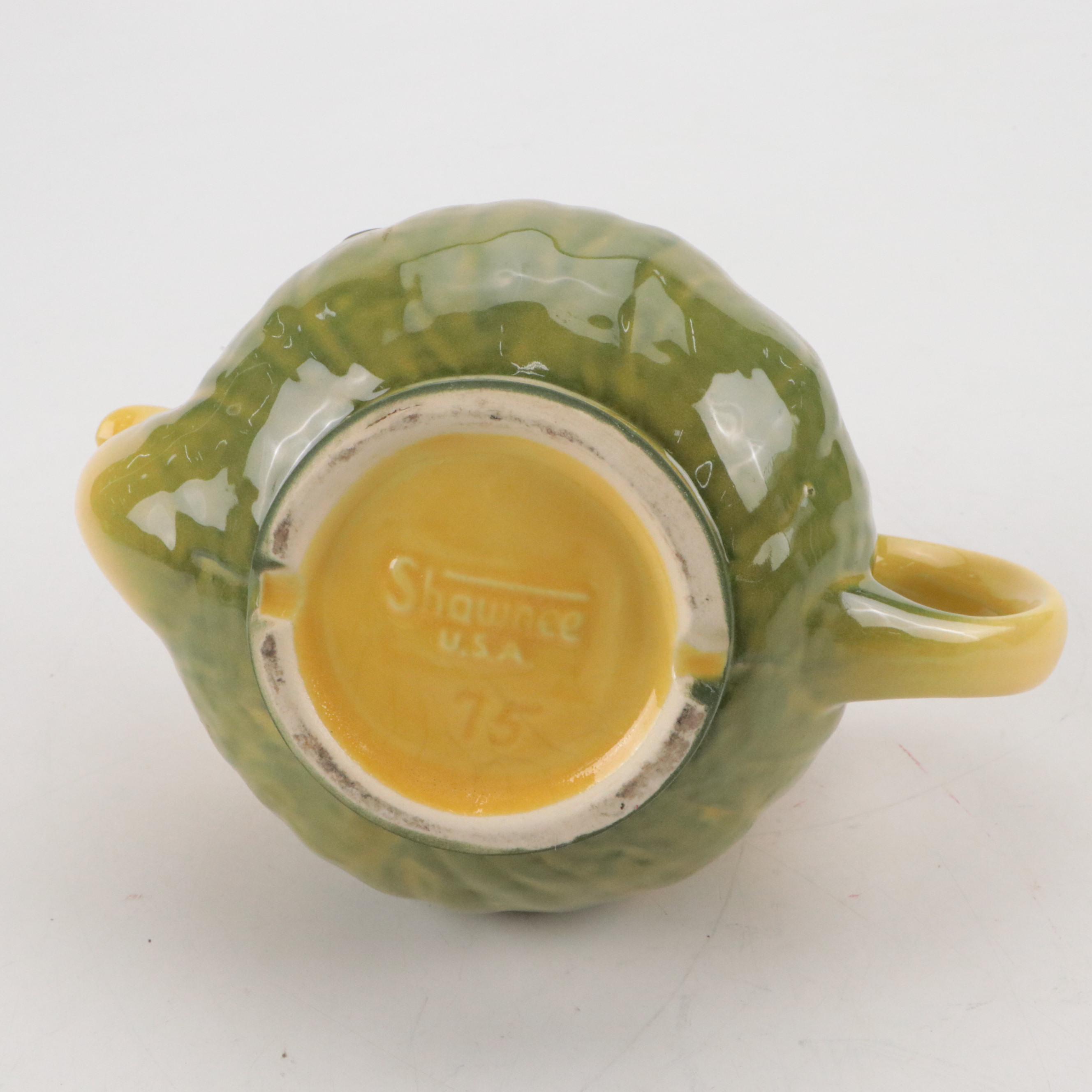 Shawnee Pottery Ceramic "Corn King" Teapot with Other Serveware