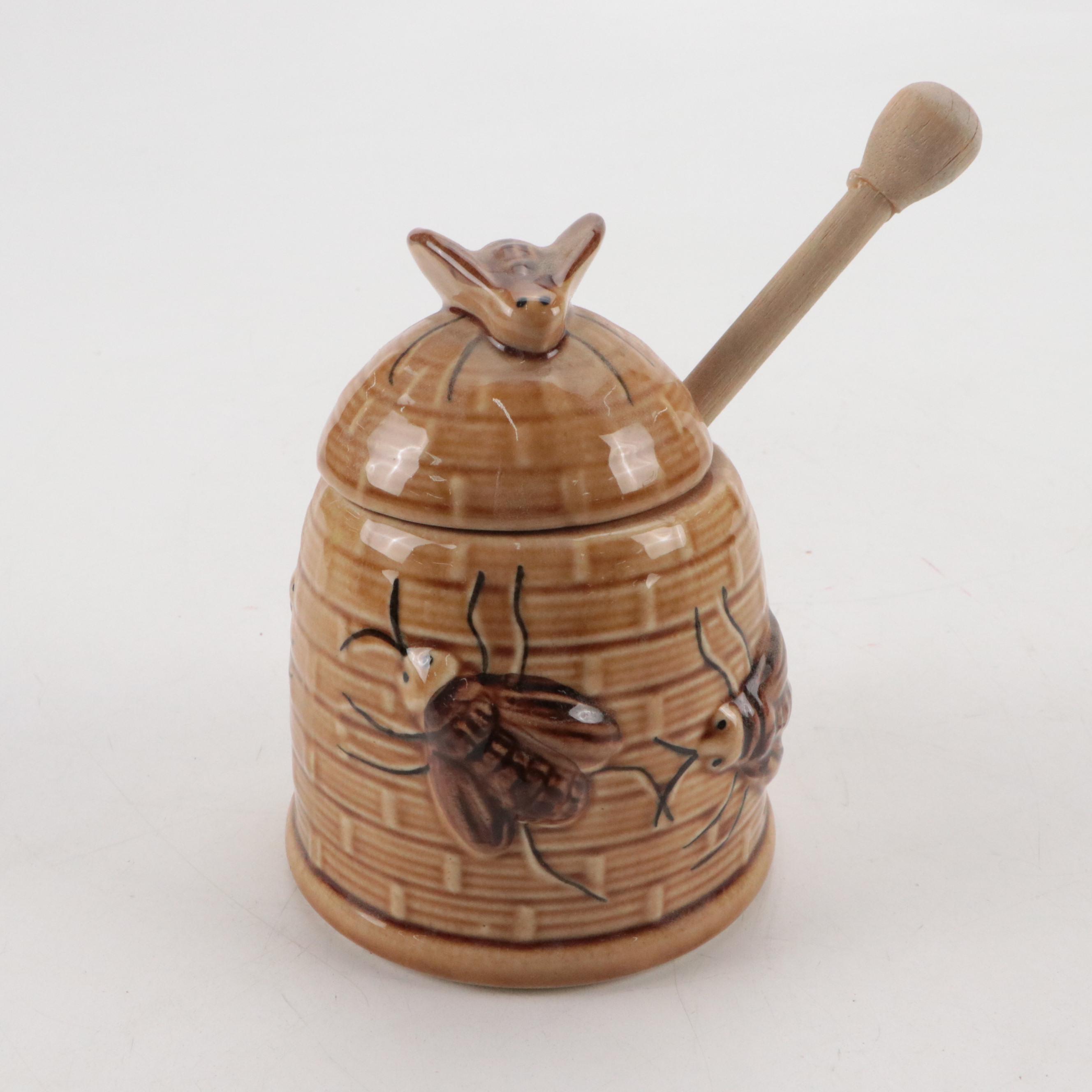 Shawnee Pottery Ceramic "Corn King" Teapot with Other Serveware