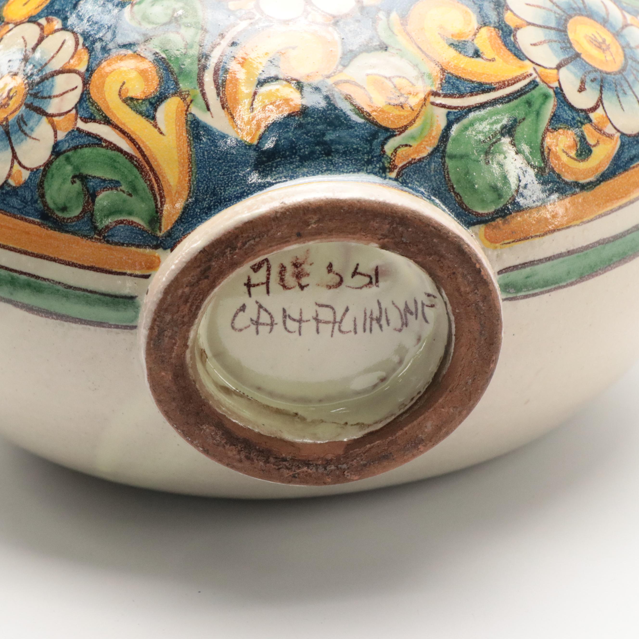 Alessi Ceramiche Italian Majolica Flask