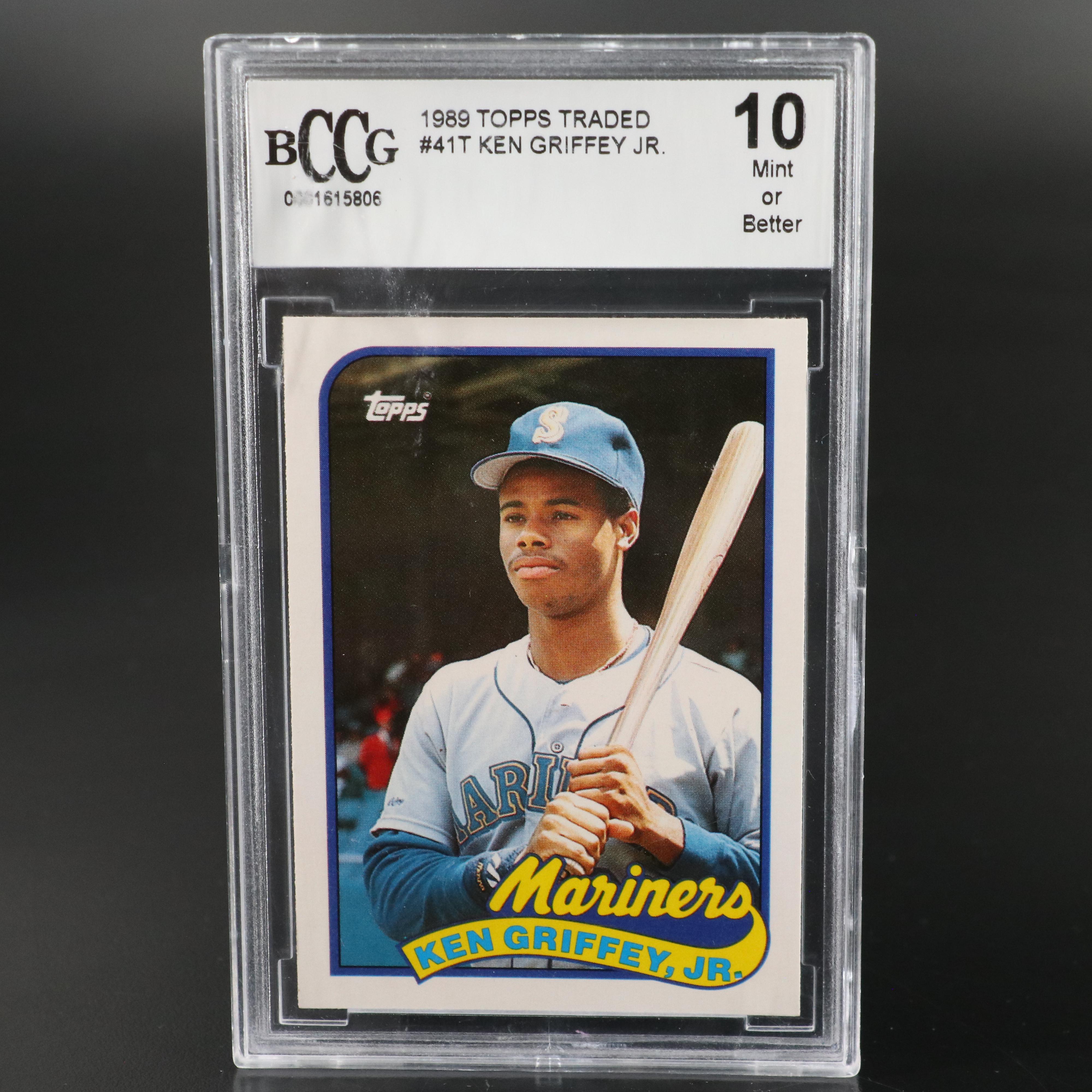 1989 Topps Traded Ken Griffey Jr. Seattle Mariners Rookie Card Graded BCCG 10