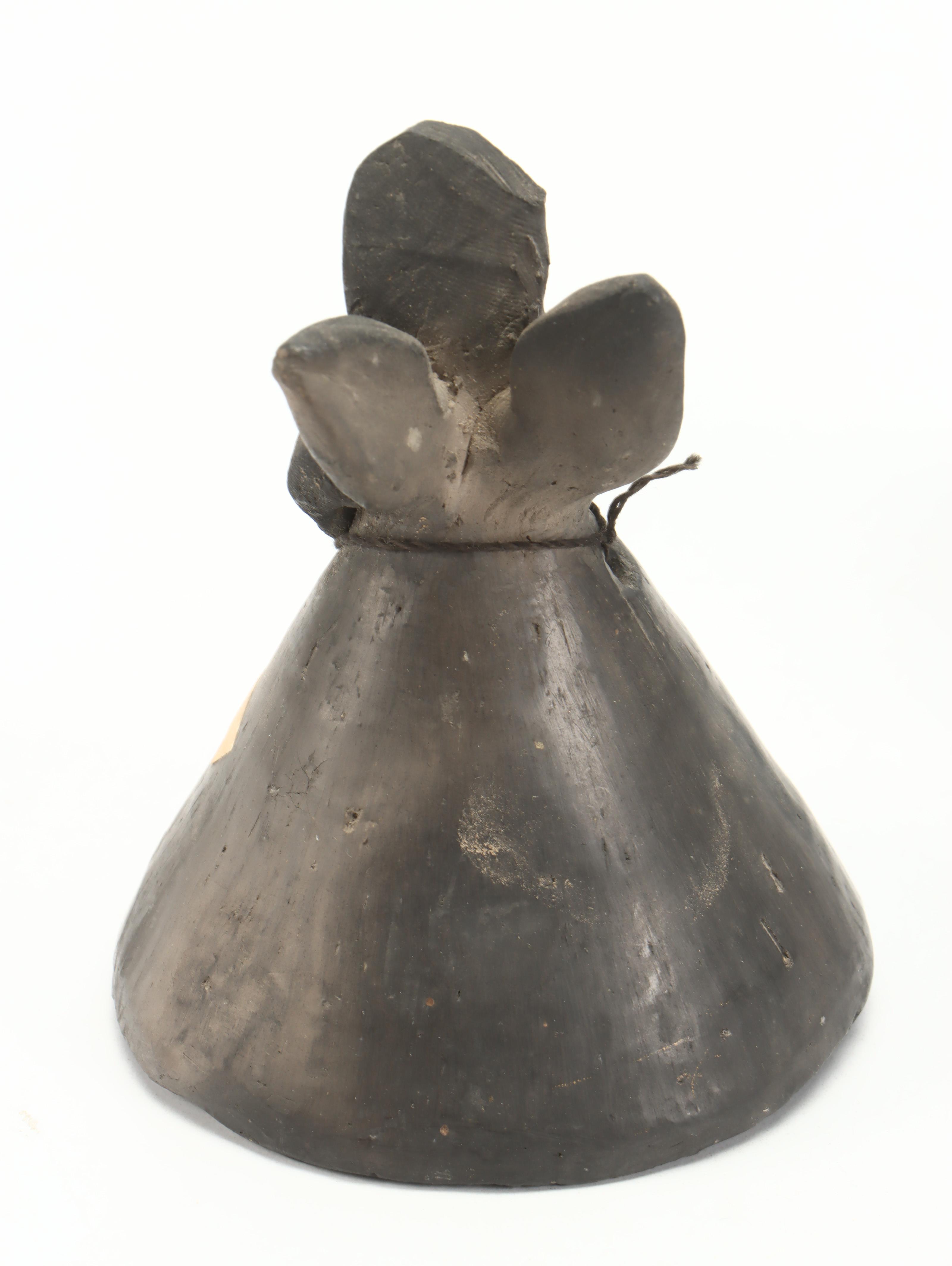 Mexican Clay Angel Bell, Oaxacan Donkey Whistle with Southwestern Pottery Bowl