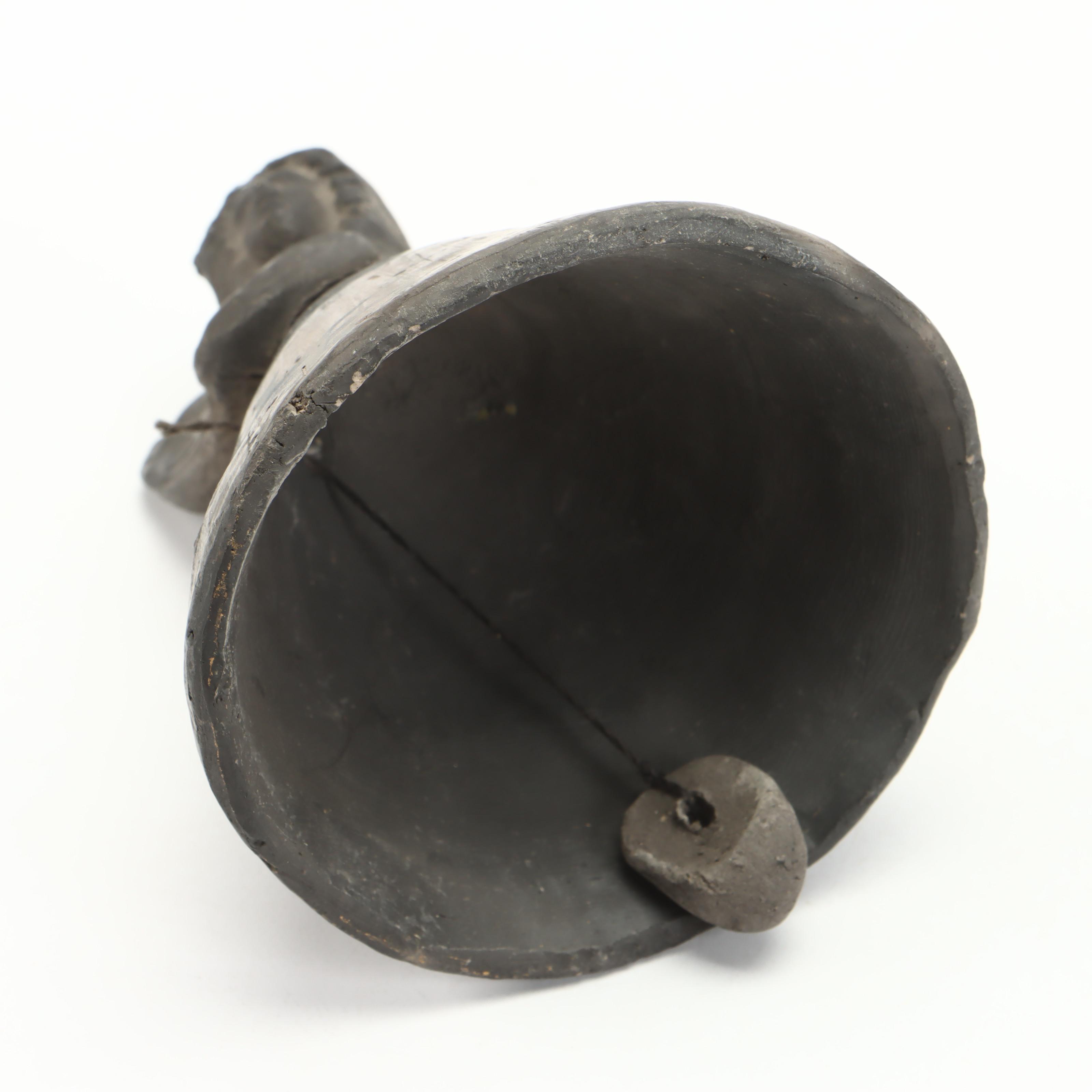 Mexican Clay Angel Bell, Oaxacan Donkey Whistle with Southwestern Pottery Bowl