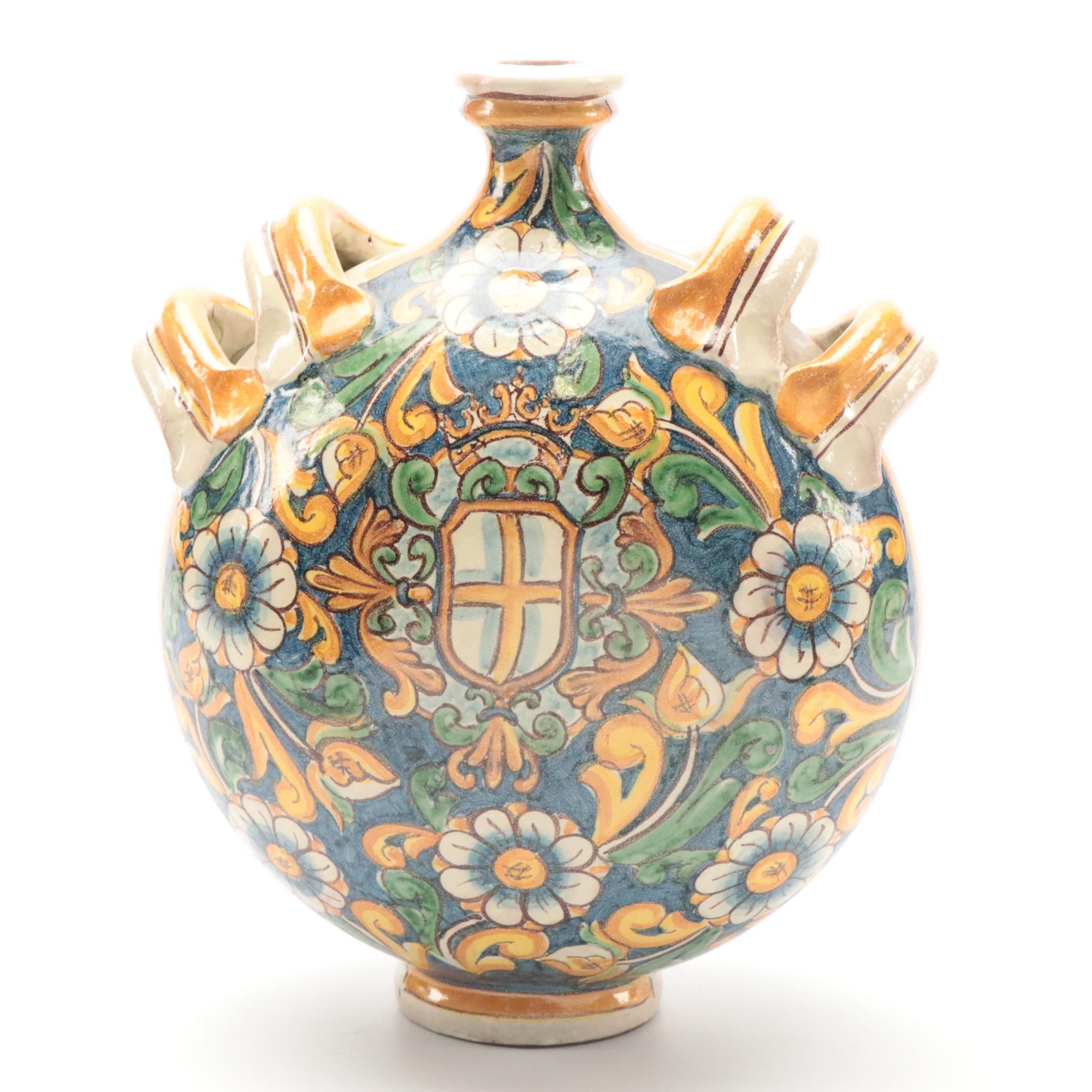 Alessi Ceramiche Italian Majolica Flask