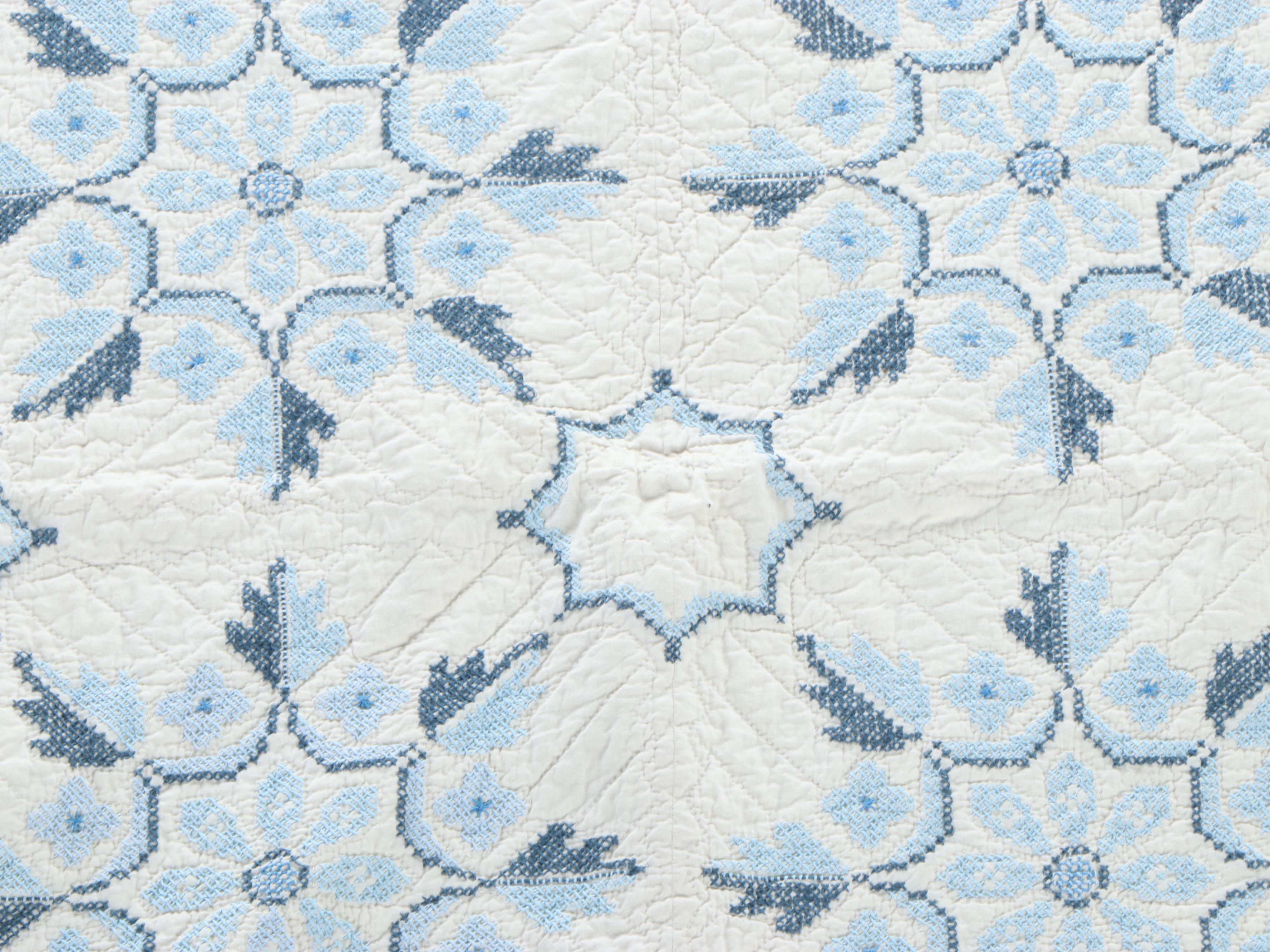 Handmade Cross Stitch and Hand-Appliqued Quilts