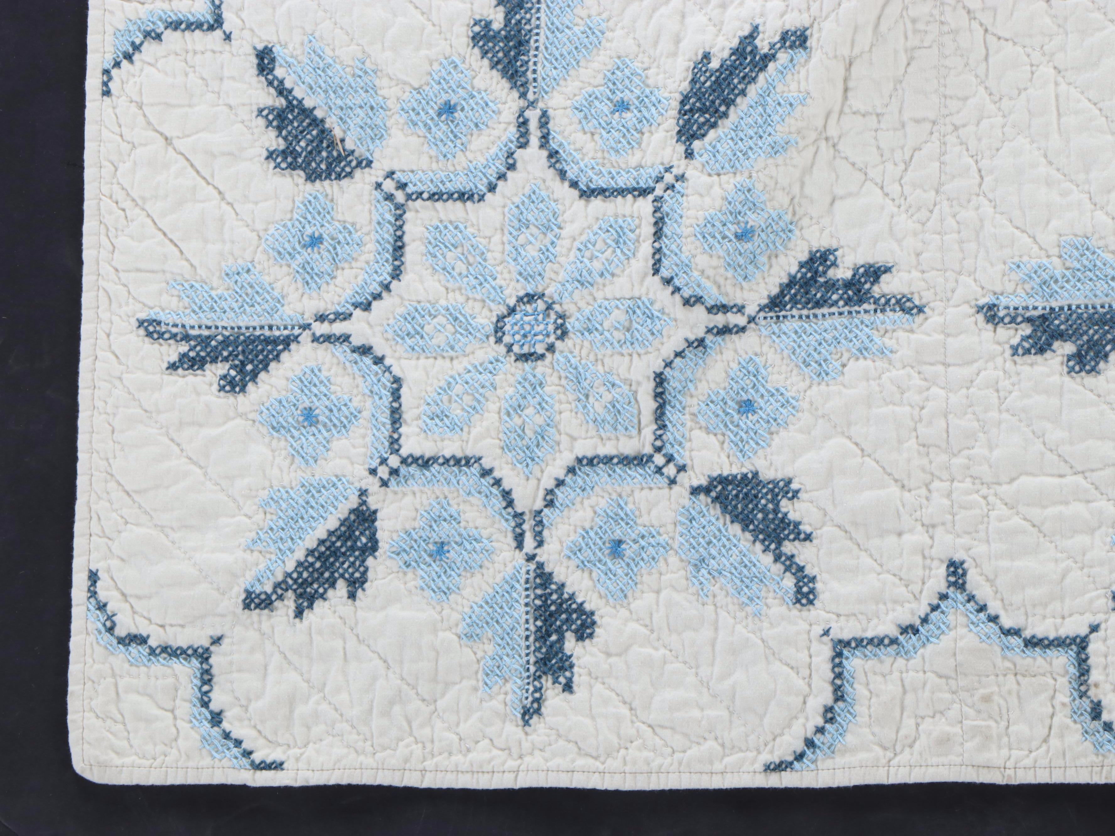 Handmade Cross Stitch and Hand-Appliqued Quilts