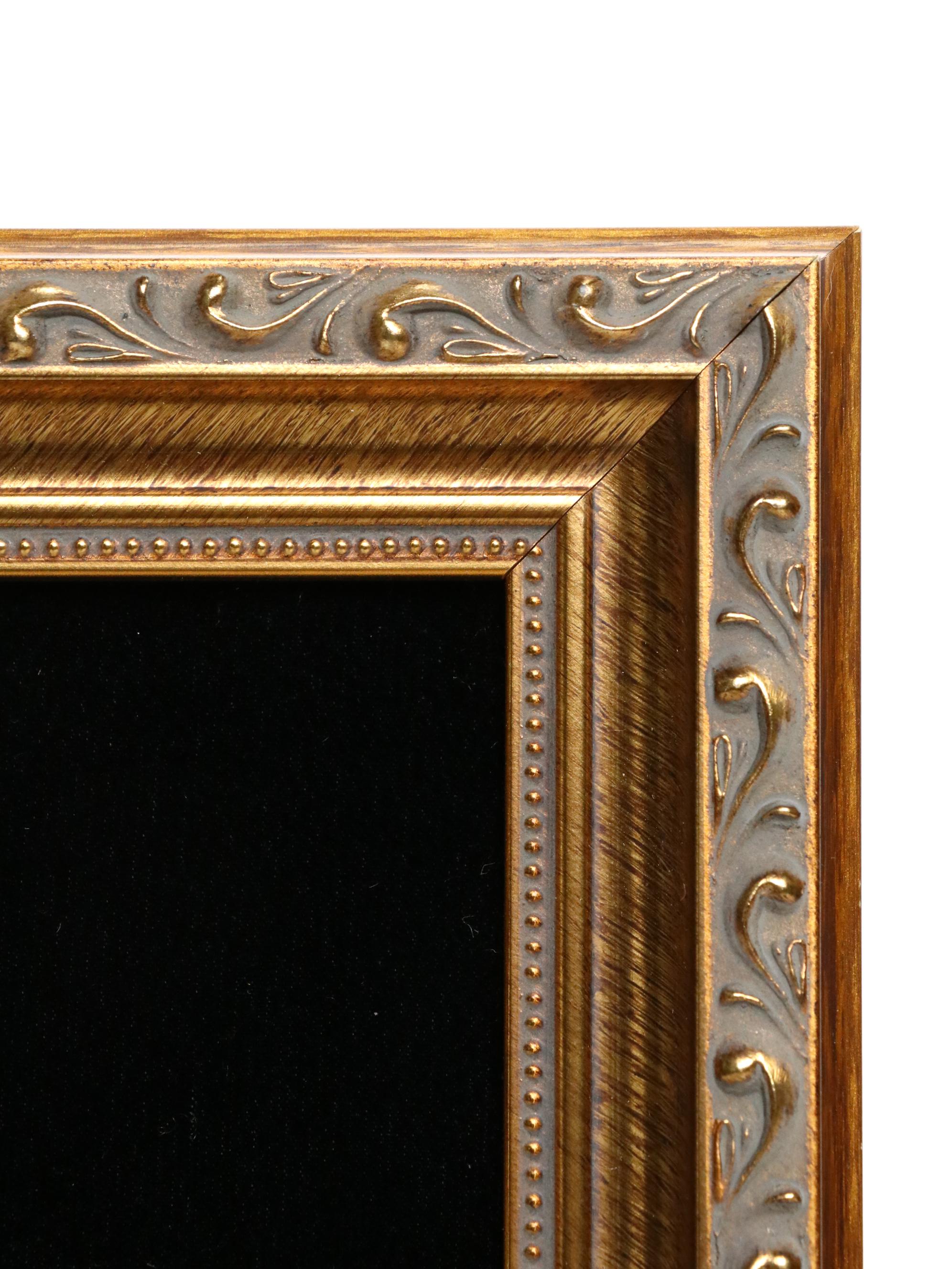 Pair of Jana Vieth Framed Jewelry Mixed Media Assemblage of Christmas Trees