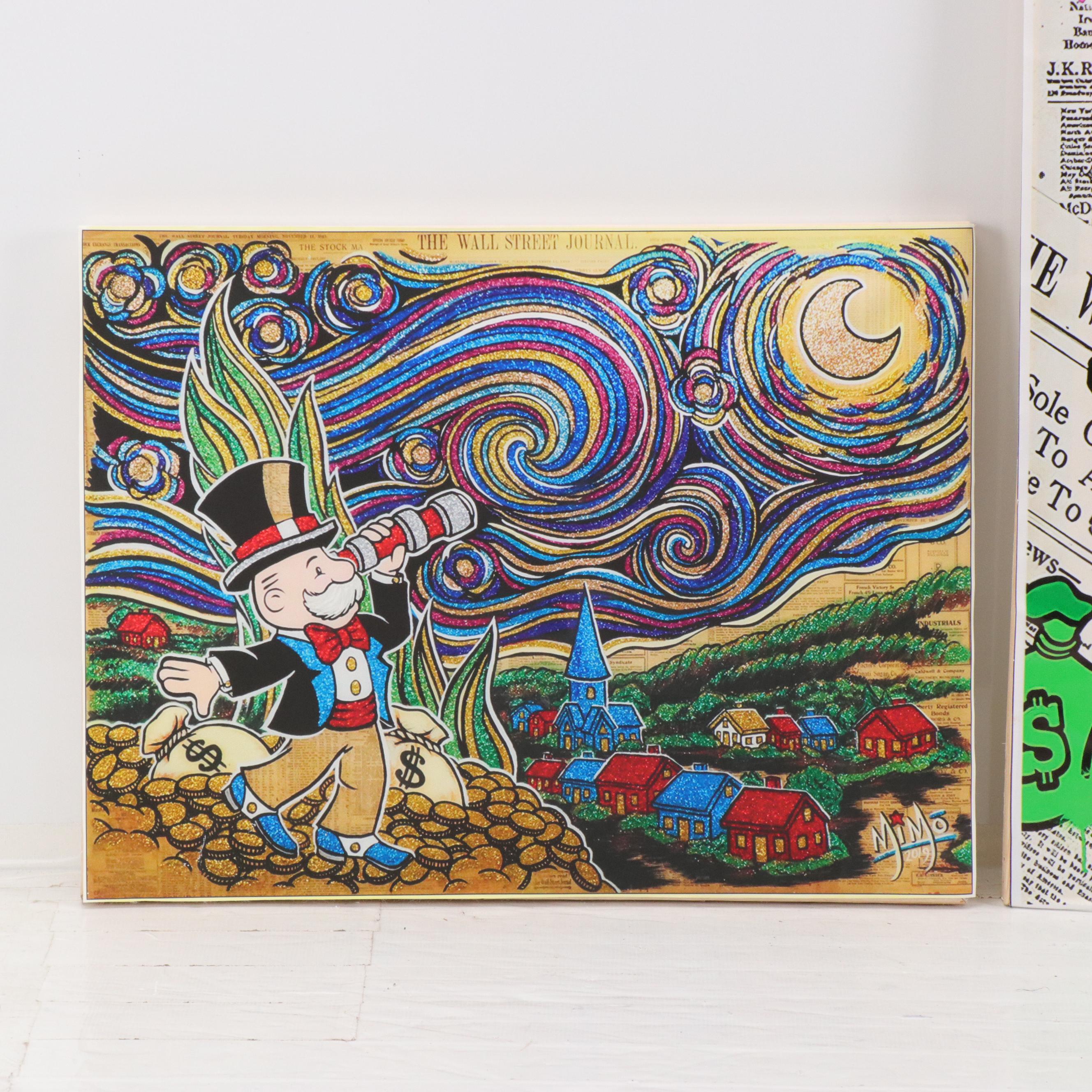 Set of Monopoly Graphic Giclées Including "Monopoly Richie $ Golf"