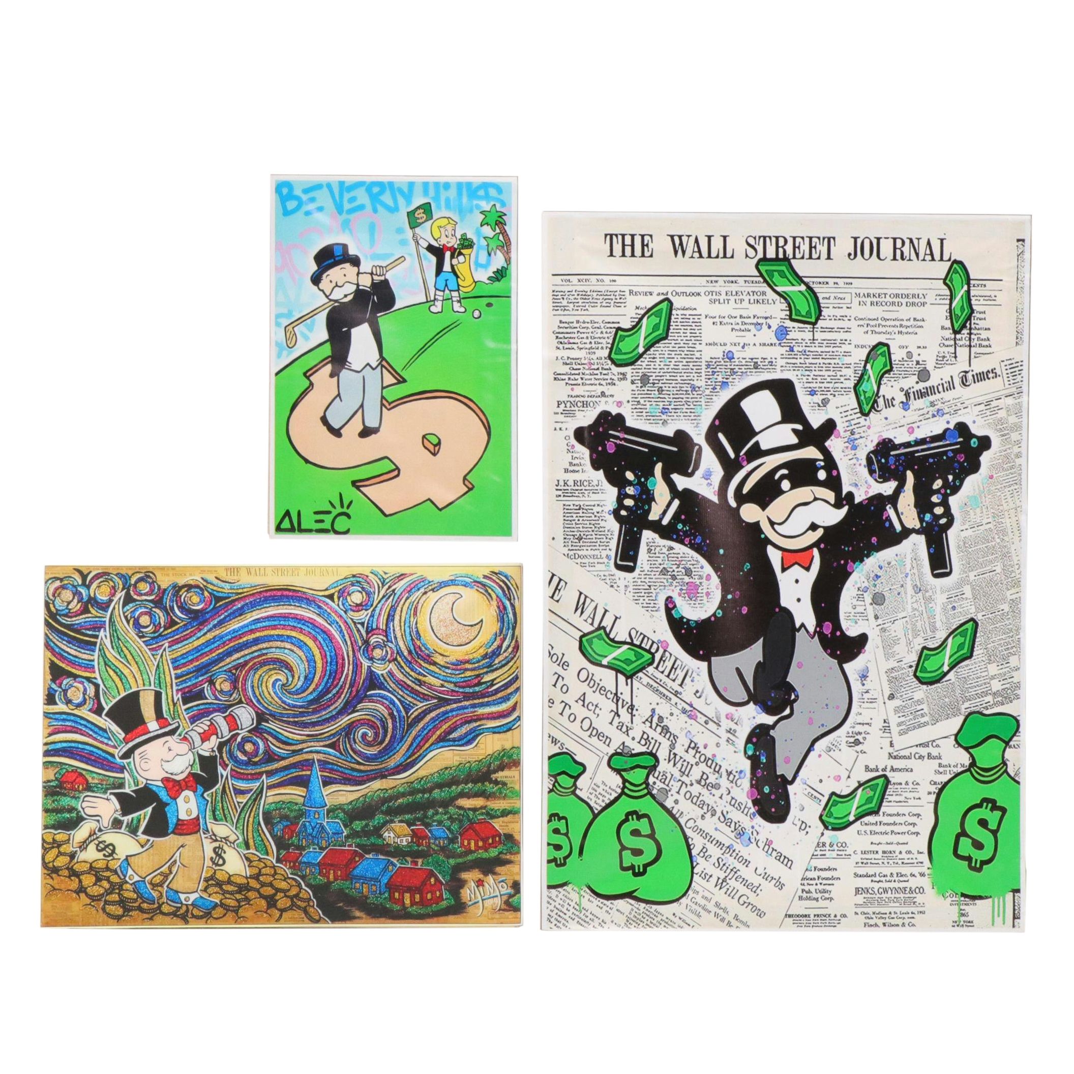 Set of Monopoly Graphic Giclées Including "Monopoly Richie $ Golf"