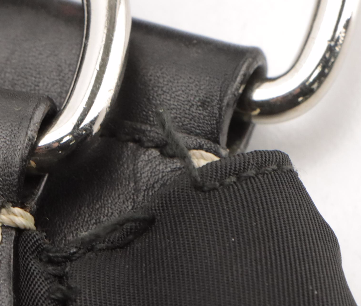 Prada Classic Buckle Hobo Bag in Black Nylon and Leather