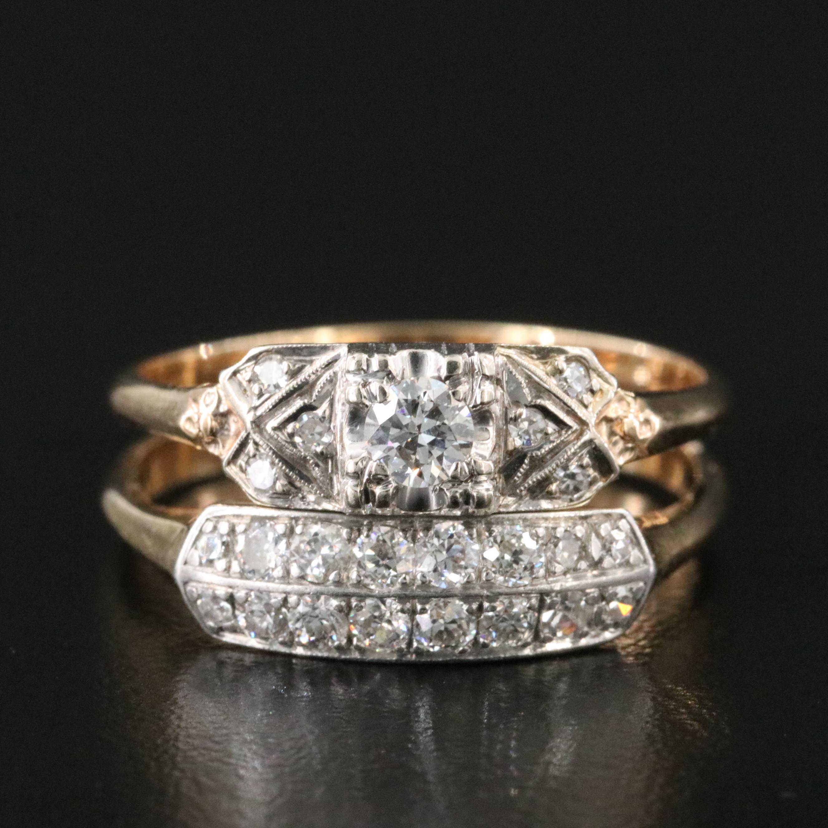 14K 0.63 CTW Diamond Ring with Platinum Accent