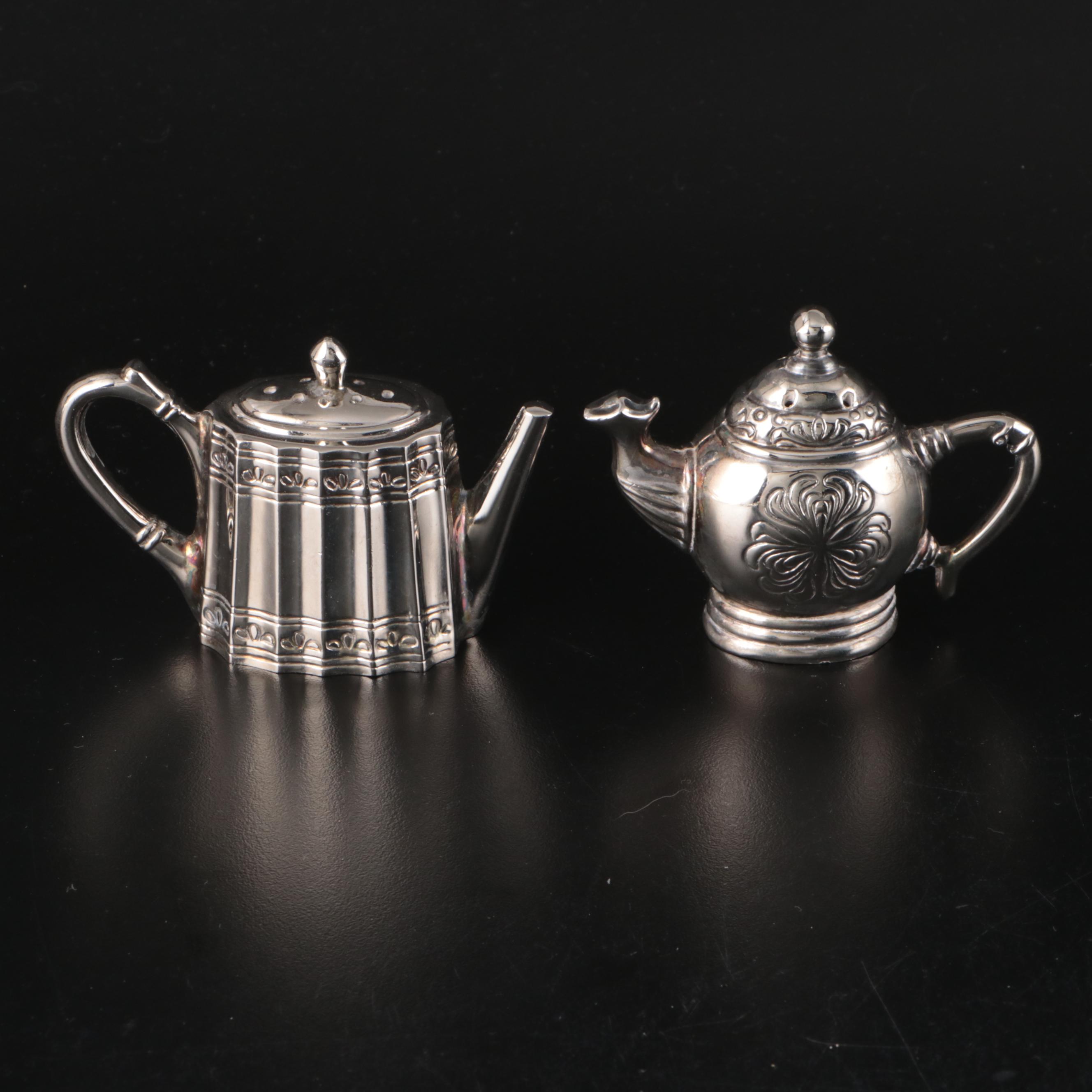 Silver Plate Urn Toothpick Holders, Decanter Tags and Shakers
