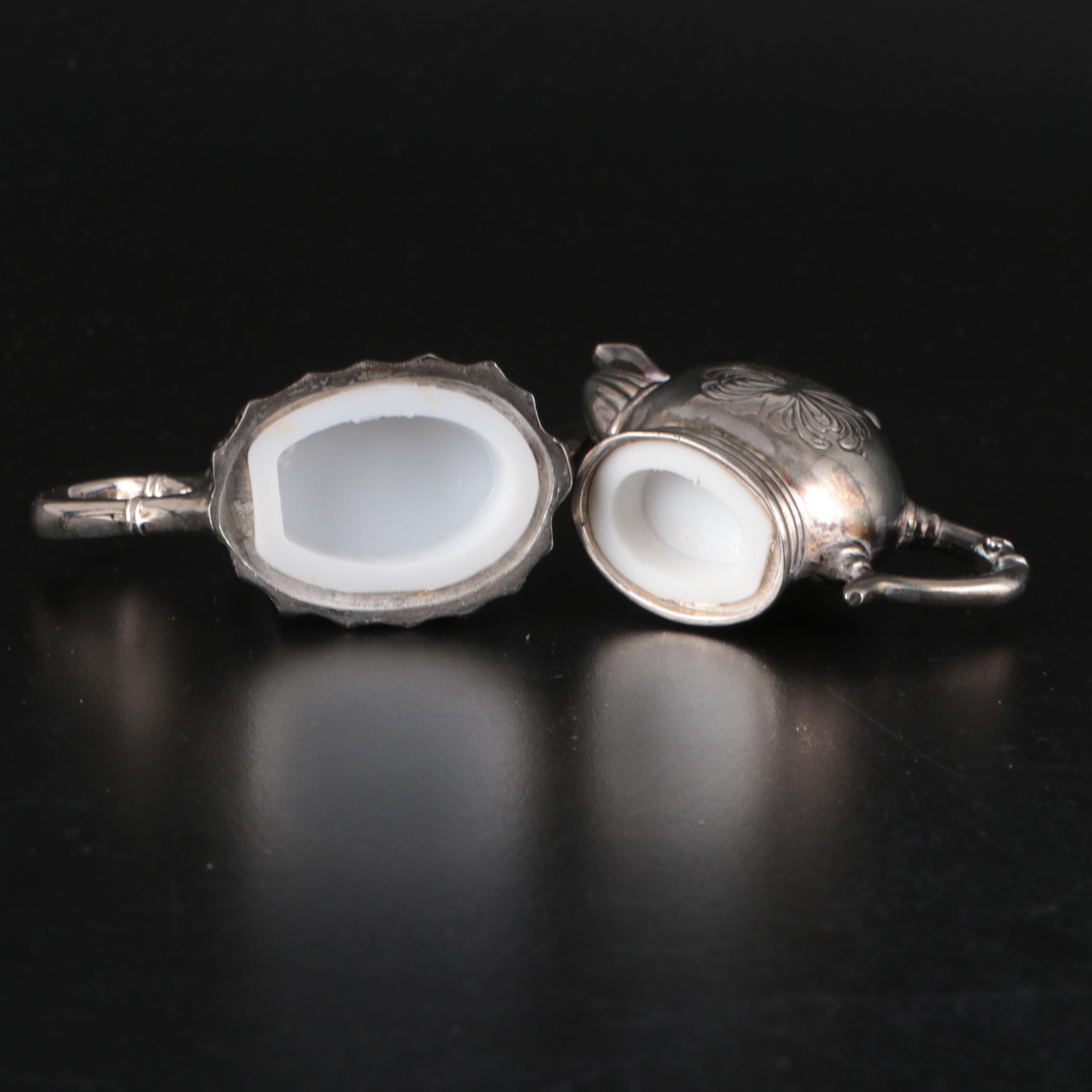 Silver Plate Urn Toothpick Holders, Decanter Tags and Shakers