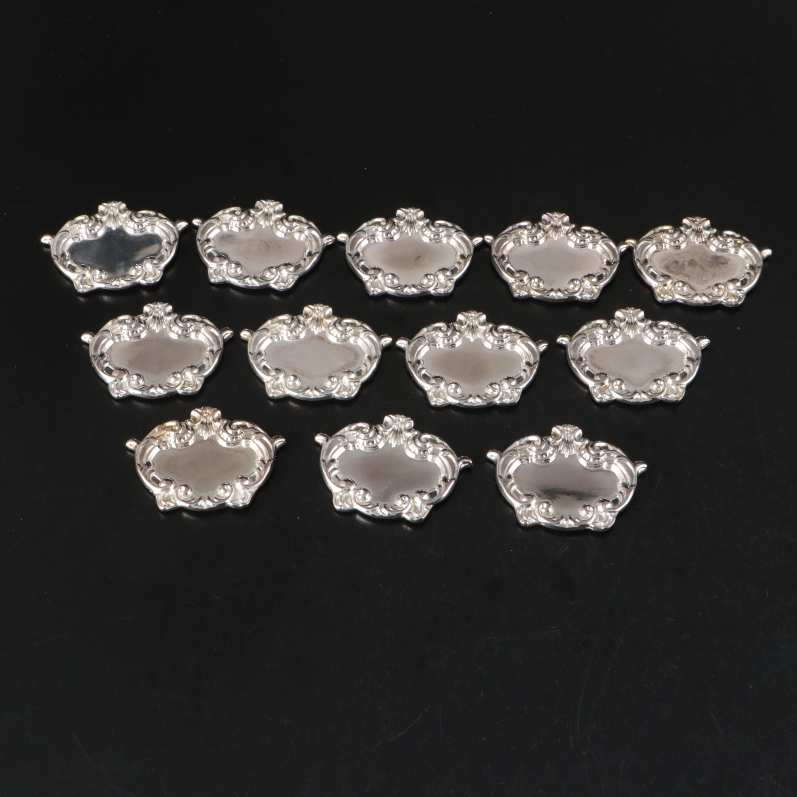 Silver Plate Urn Toothpick Holders, Decanter Tags and Shakers