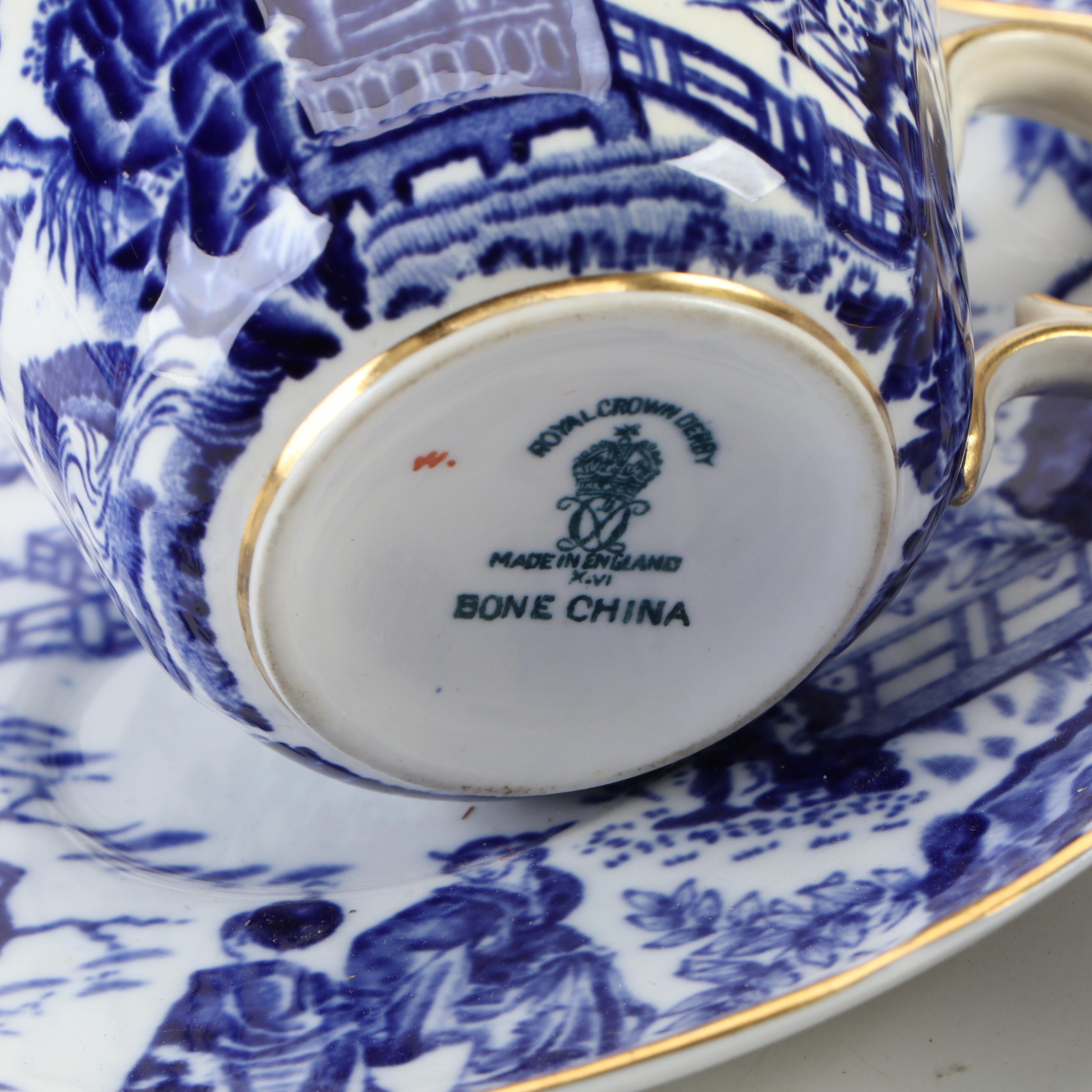 Royal Crown Derby "Blue Mikado" Gilt Porcelain Tea and Coffee Service