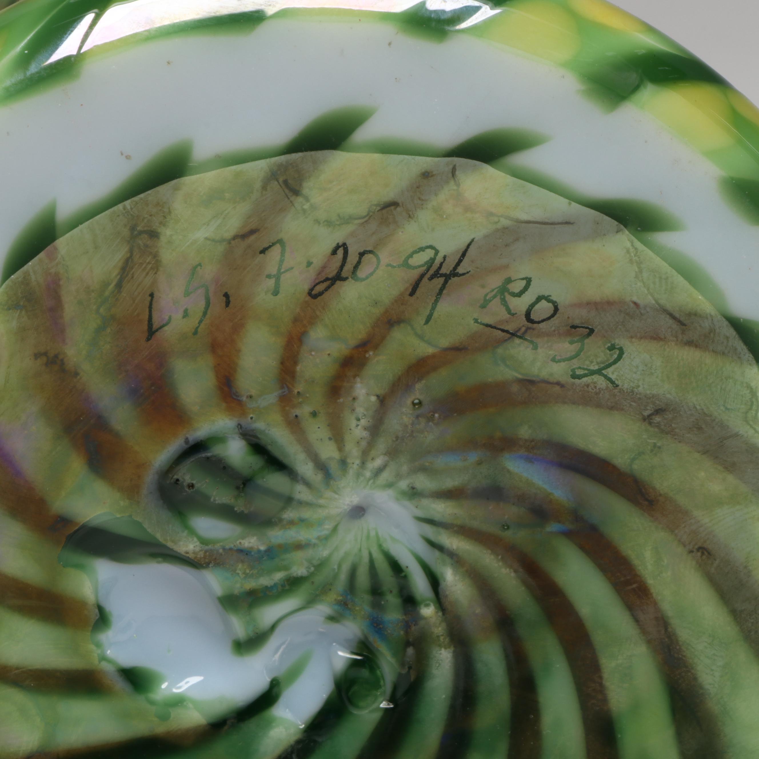 Lundberg Studios Handmade Iridescent Art Glass Vase, 1994