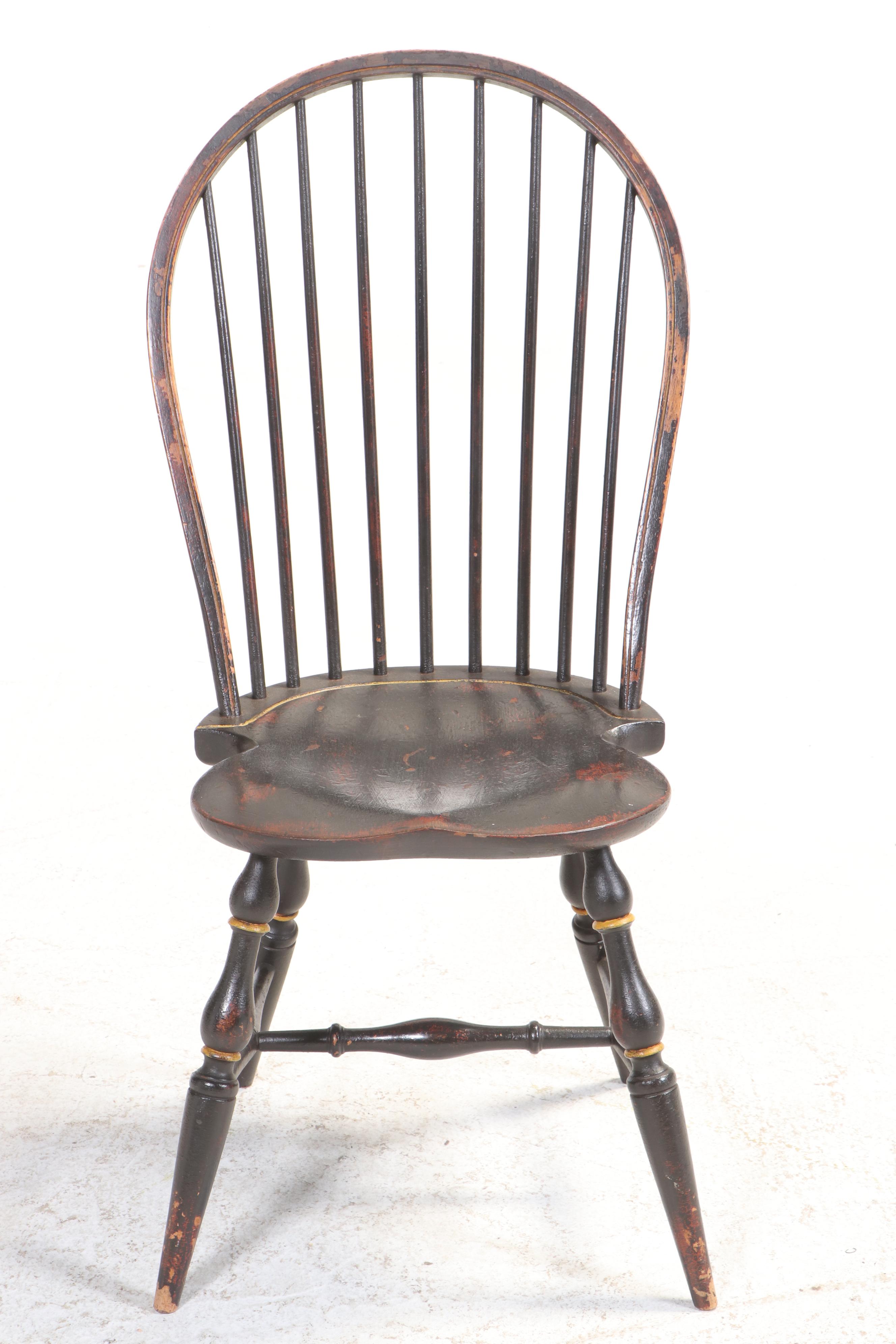 Ten-Piece David T. Smith & Co. Colonial Style Painted and Tiger Maple Dining Set