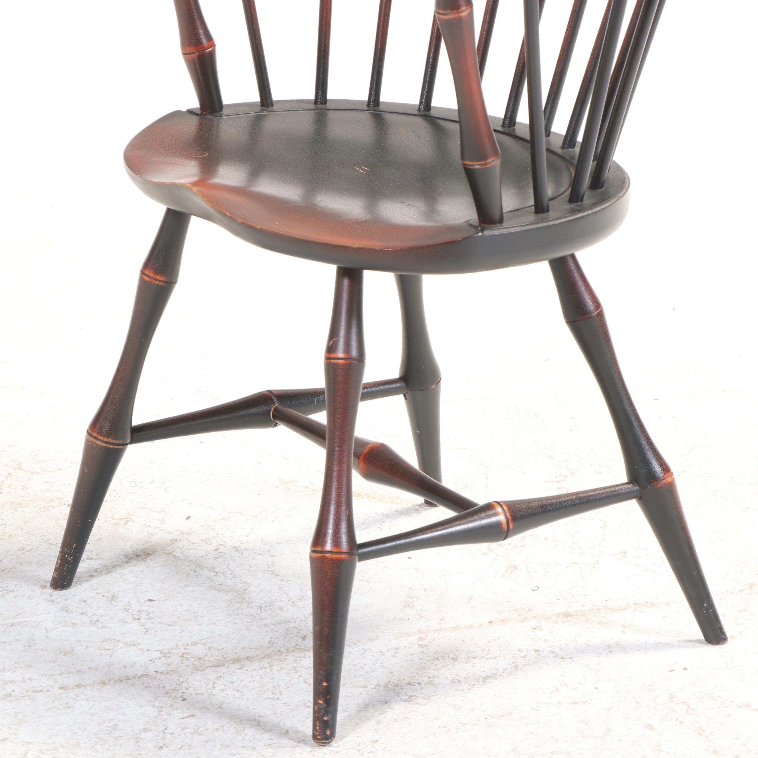 Ten-Piece David T. Smith & Co. Colonial Style Painted and Tiger Maple Dining Set