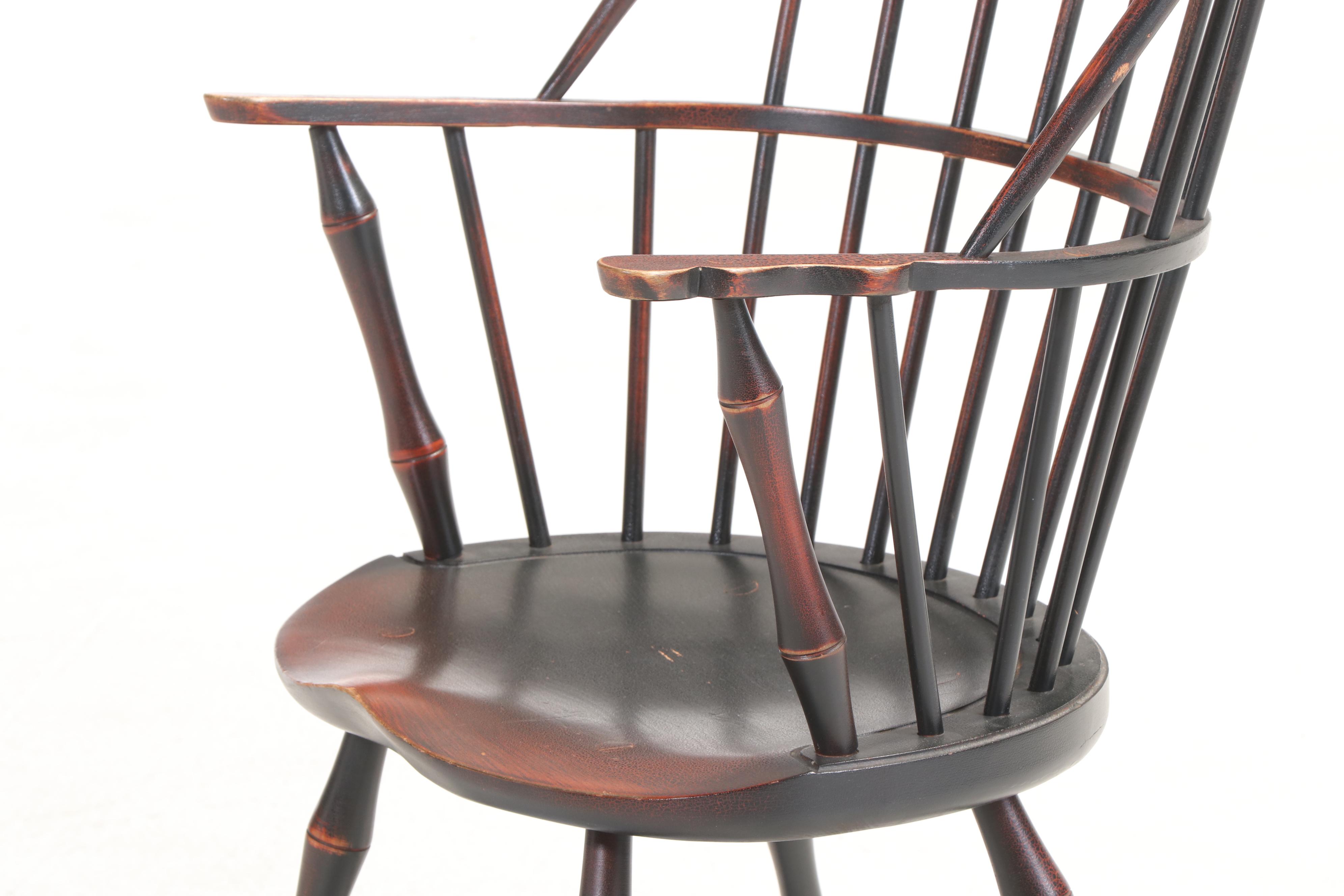 Ten-Piece David T. Smith & Co. Colonial Style Painted and Tiger Maple Dining Set