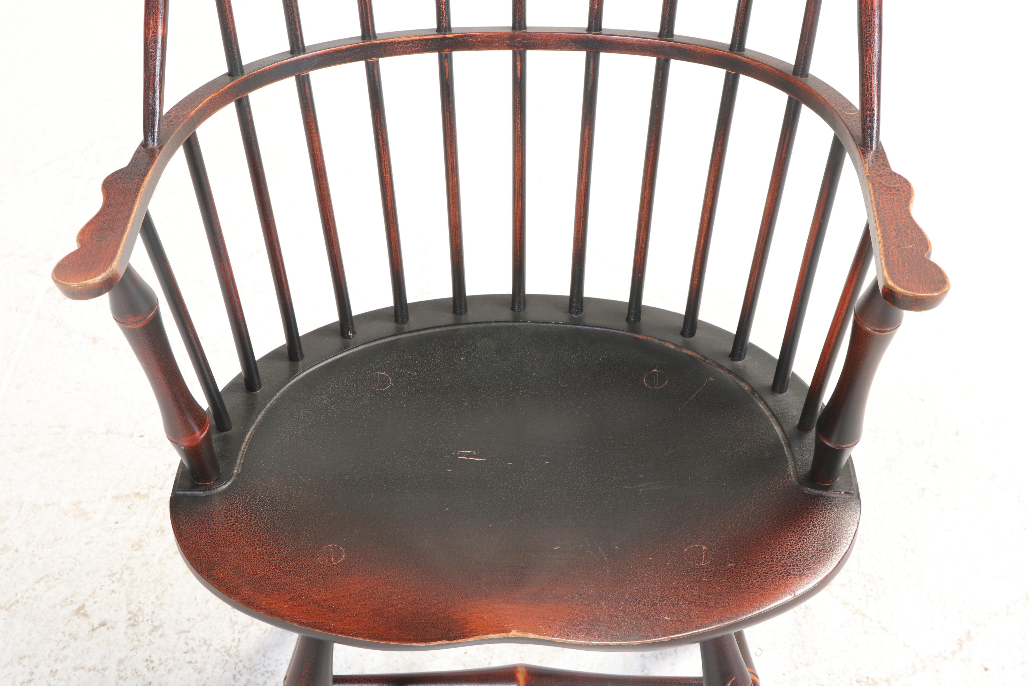 Ten-Piece David T. Smith & Co. Colonial Style Painted and Tiger Maple Dining Set