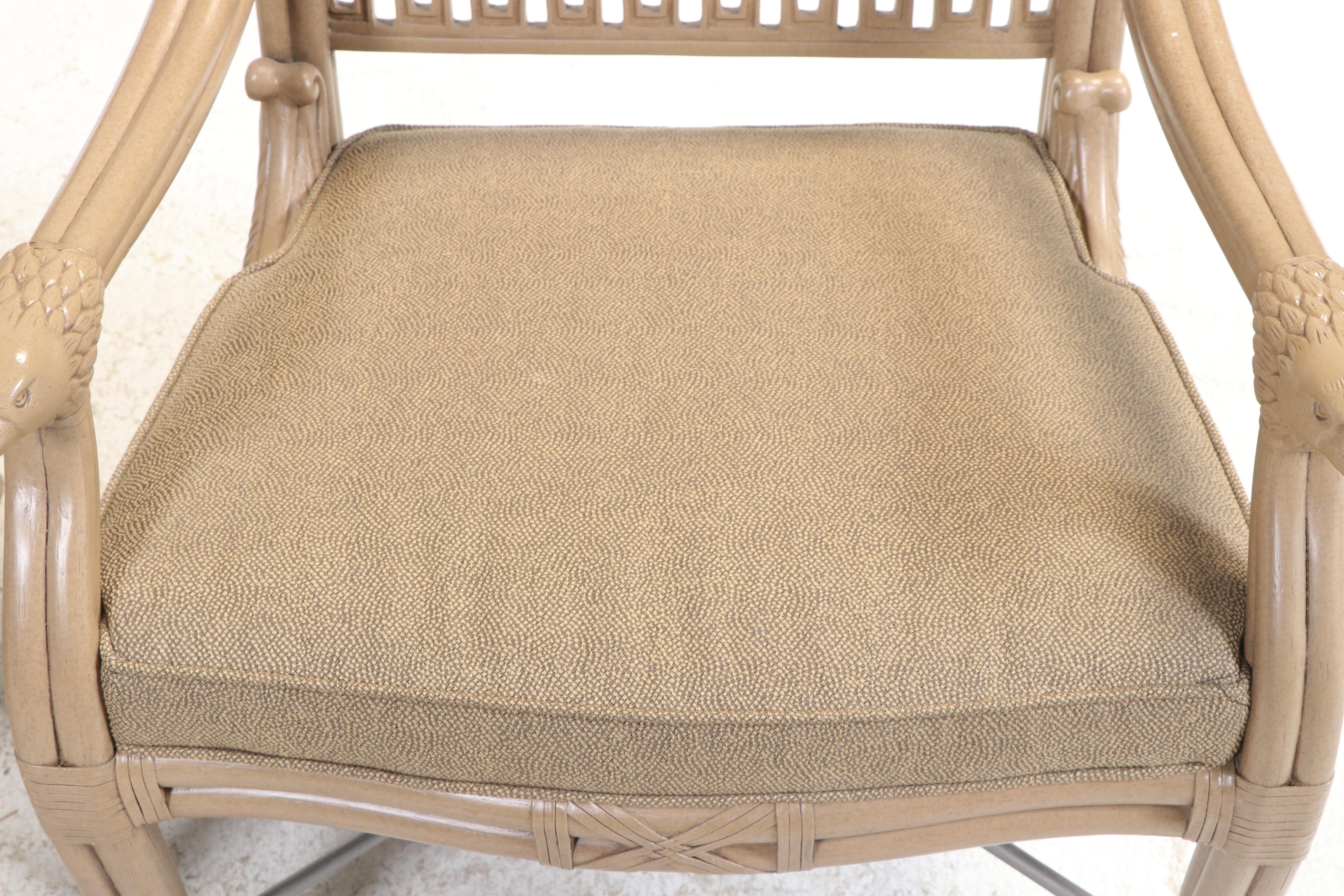 Pair of Ferguson Copeland "Napoleonic" Painted and Custom-Upholstered Armchairs