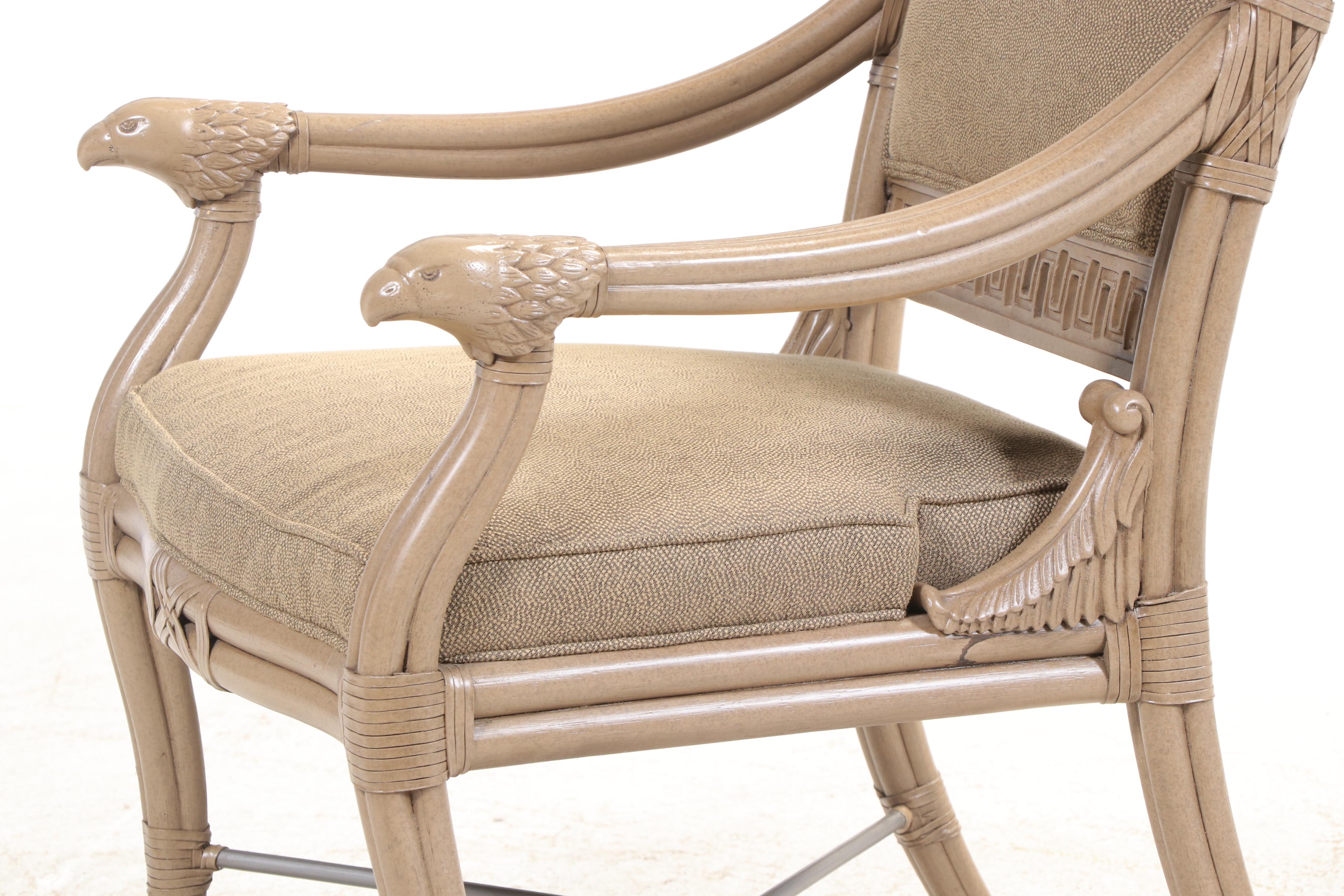 Pair of Ferguson Copeland "Napoleonic" Painted and Custom-Upholstered Armchairs