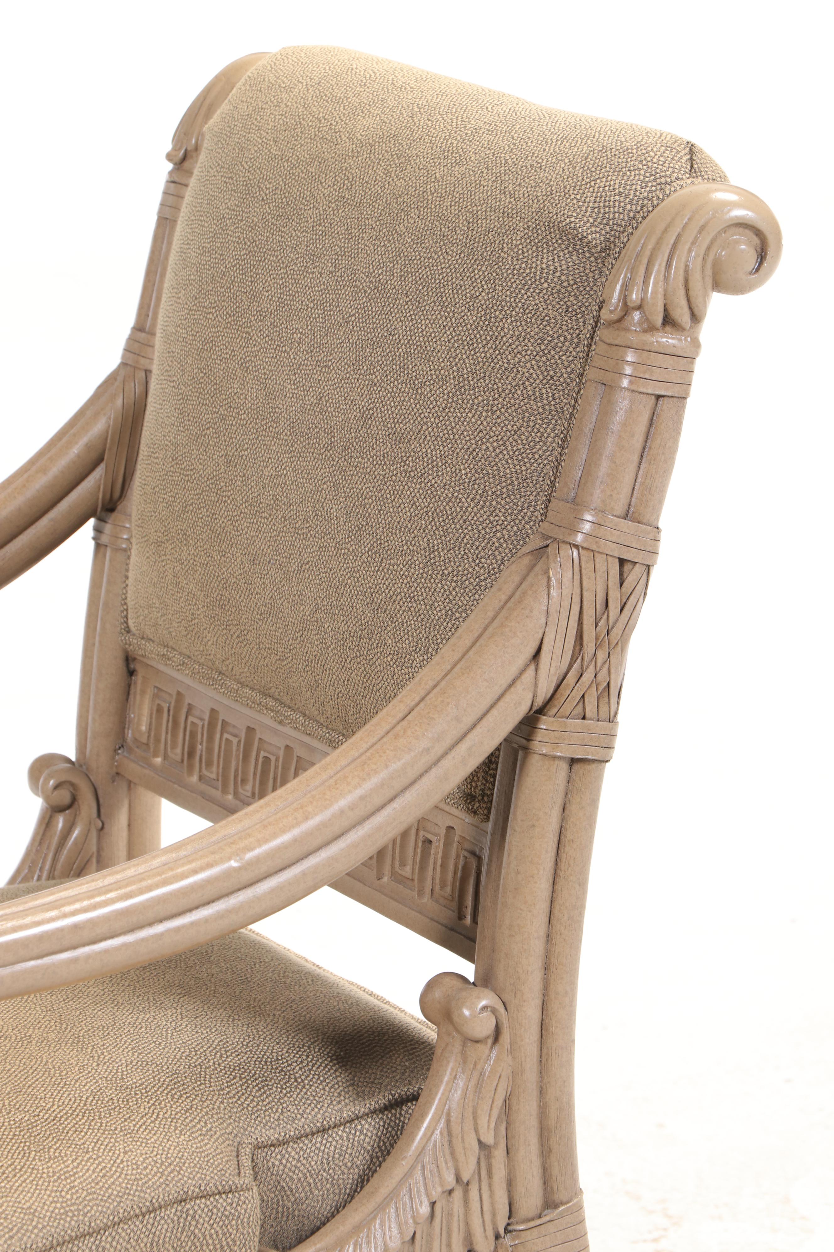 Pair of Ferguson Copeland "Napoleonic" Painted and Custom-Upholstered Armchairs