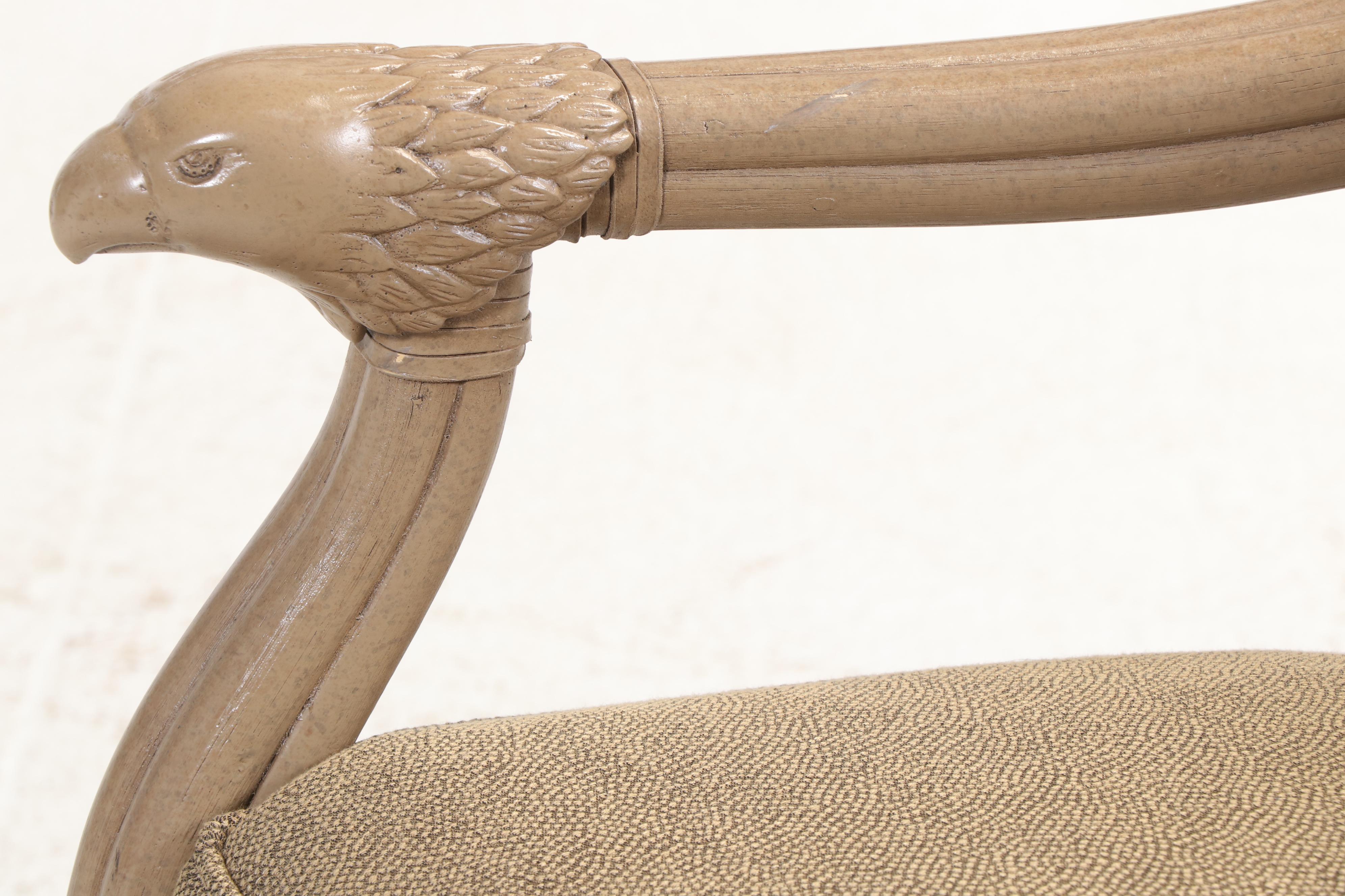 Pair of Ferguson Copeland "Napoleonic" Painted and Custom-Upholstered Armchairs