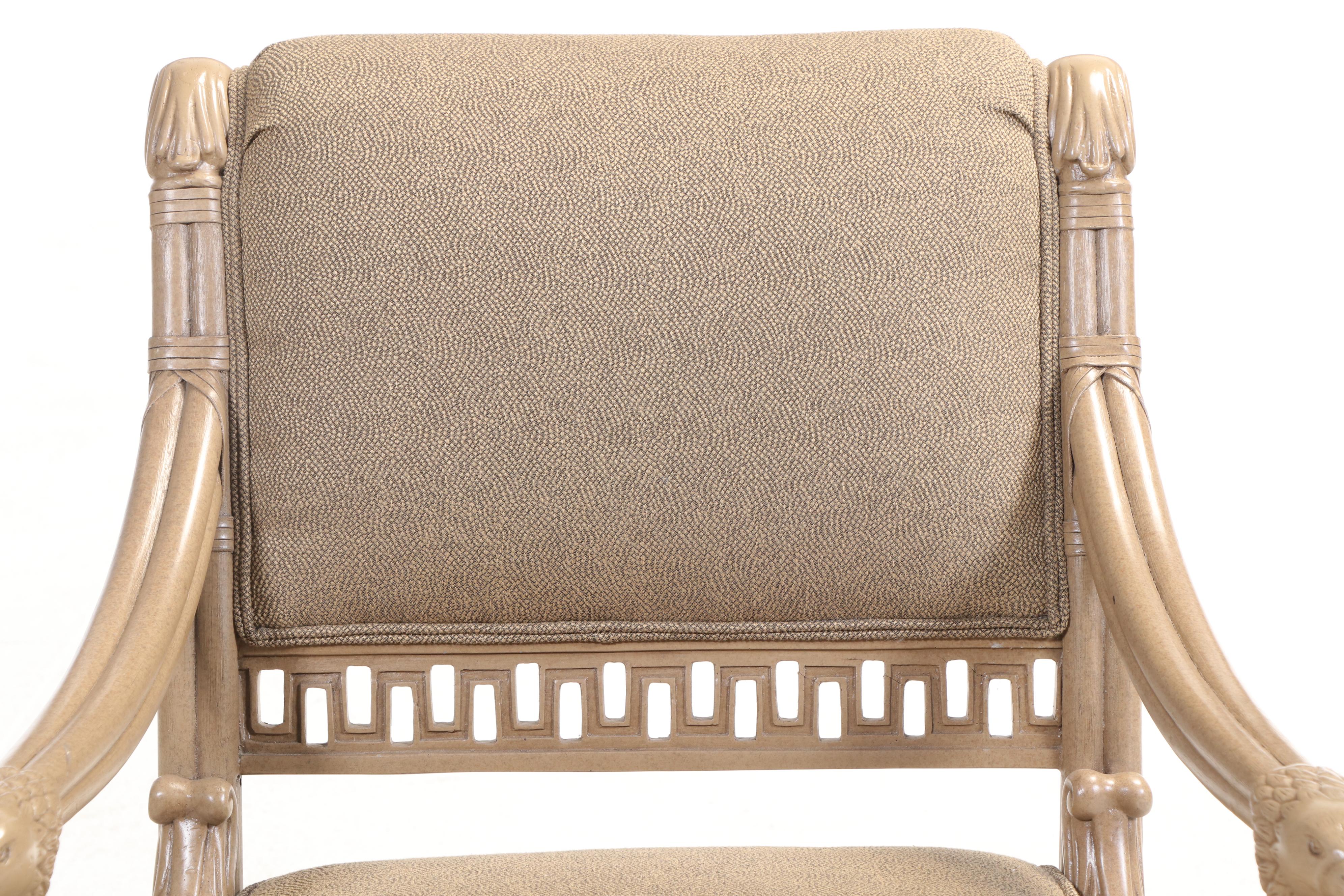 Pair of Ferguson Copeland "Napoleonic" Painted and Custom-Upholstered Armchairs