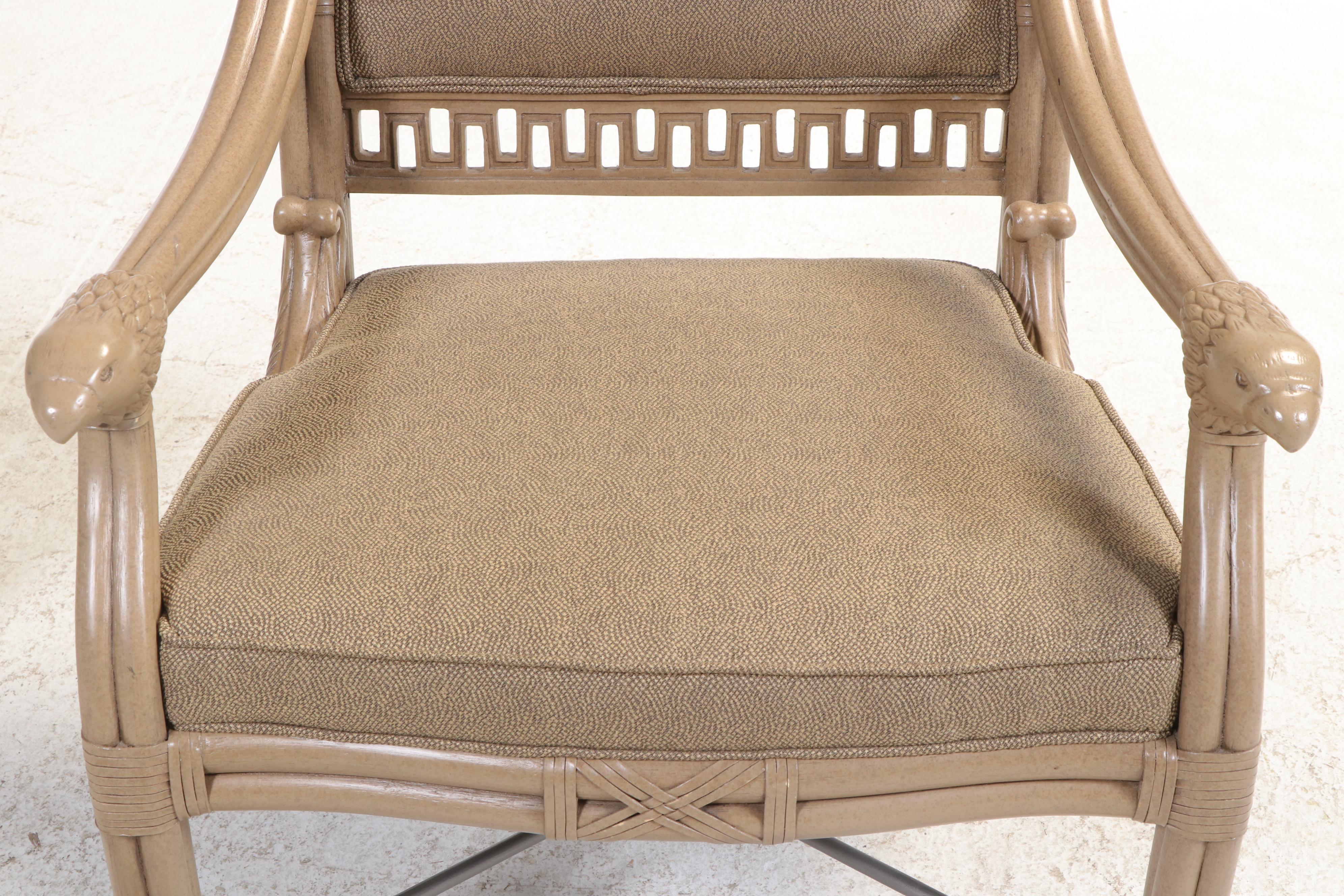 Pair of Ferguson Copeland "Napoleonic" Painted and Custom-Upholstered Armchairs