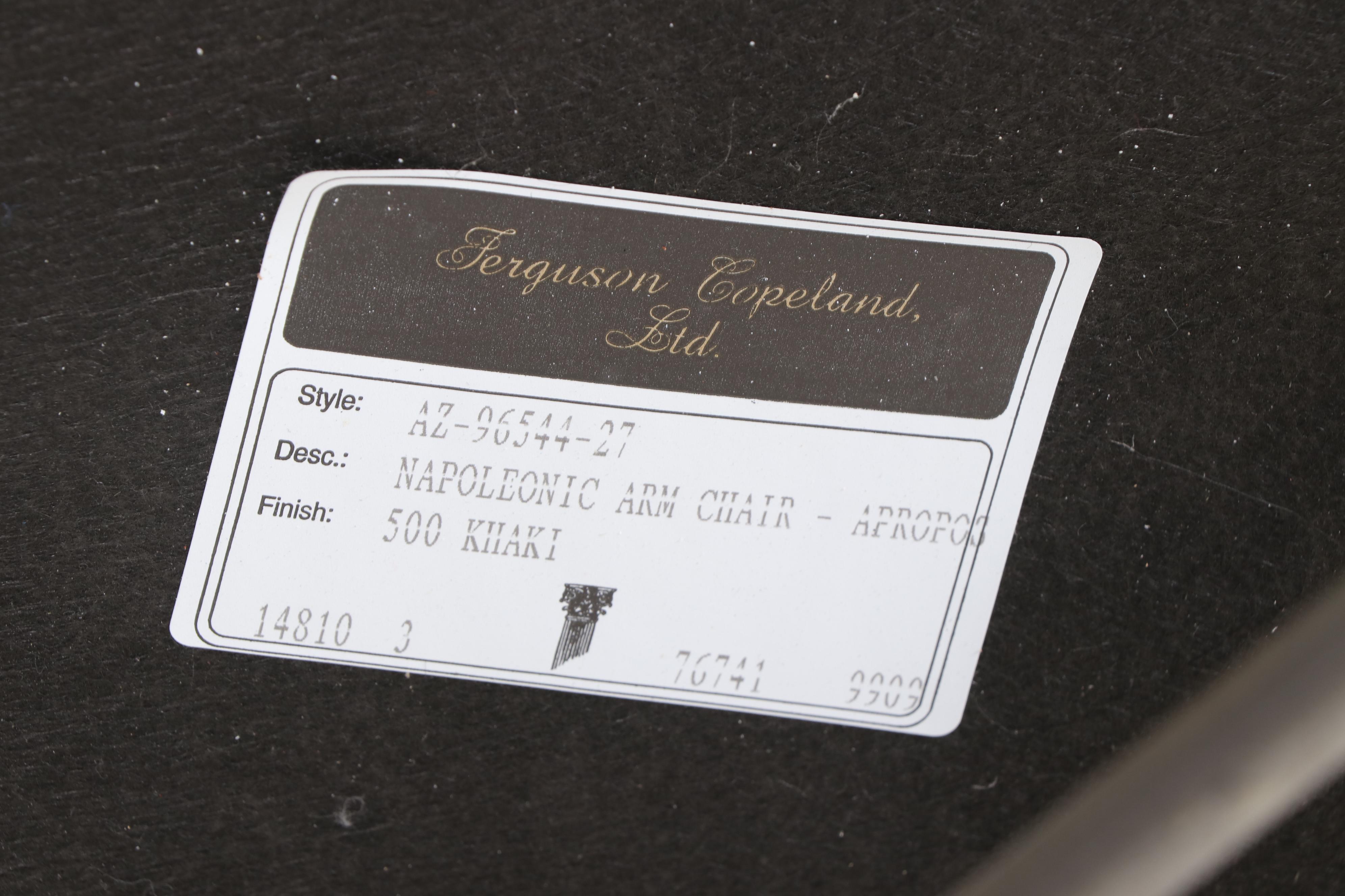 Pair of Ferguson Copeland "Napoleonic" Painted and Custom-Upholstered Armchairs