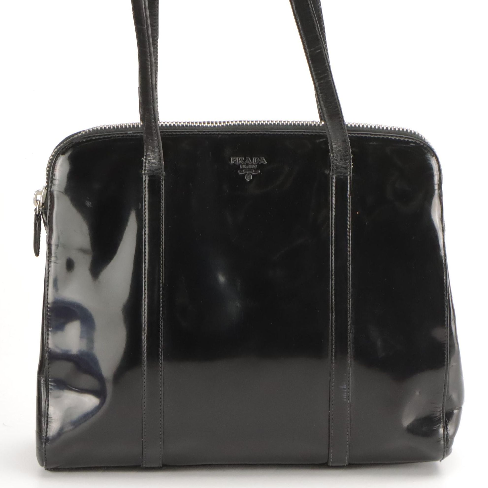 Prada Black Patent Leather Shoulder Bag