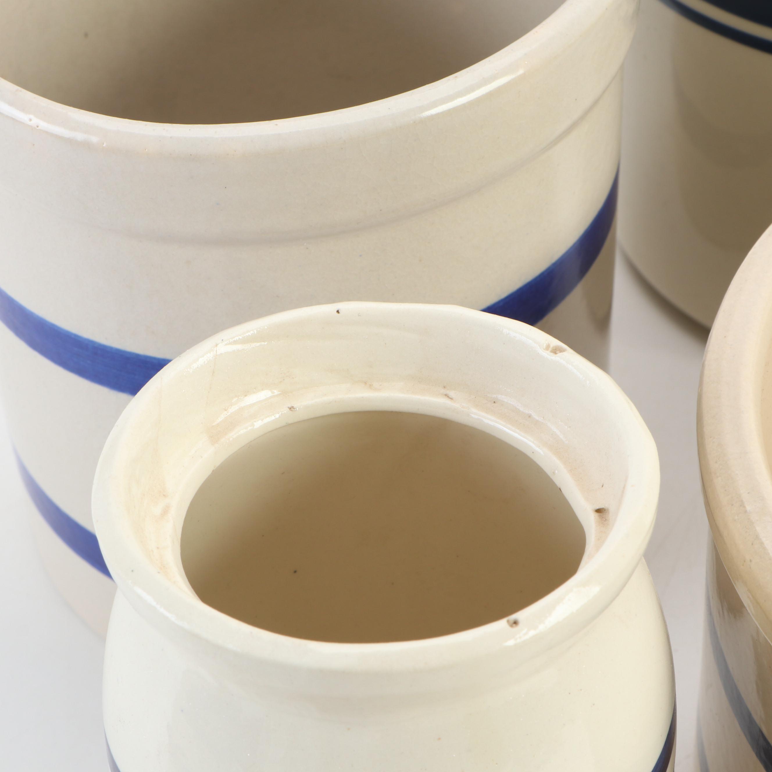 Robinson Ransbottom with Friendship Pottery and Other Blue Banded Stoneware