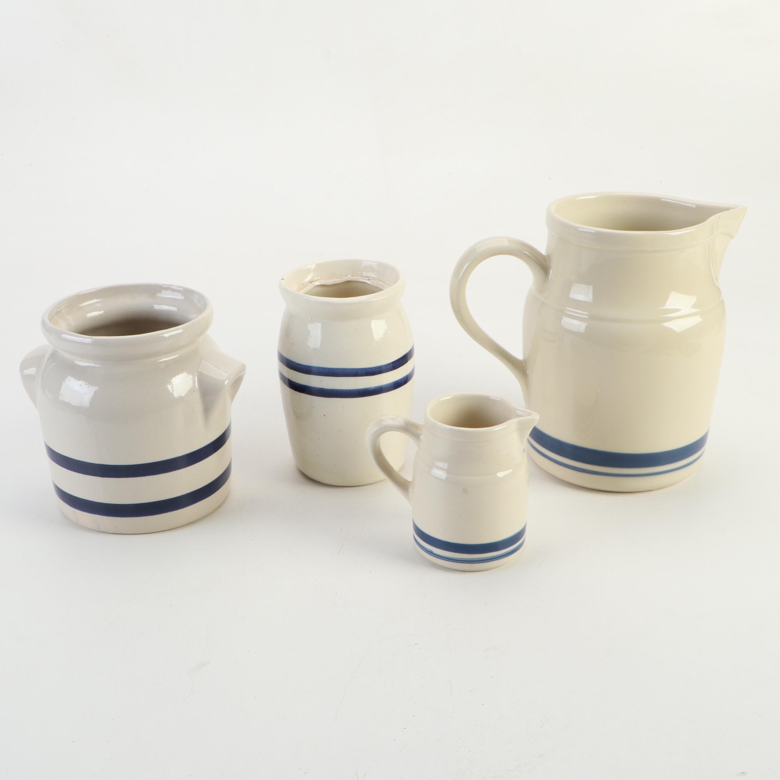 Robinson Ransbottom with Friendship Pottery and Other Blue Banded Stoneware