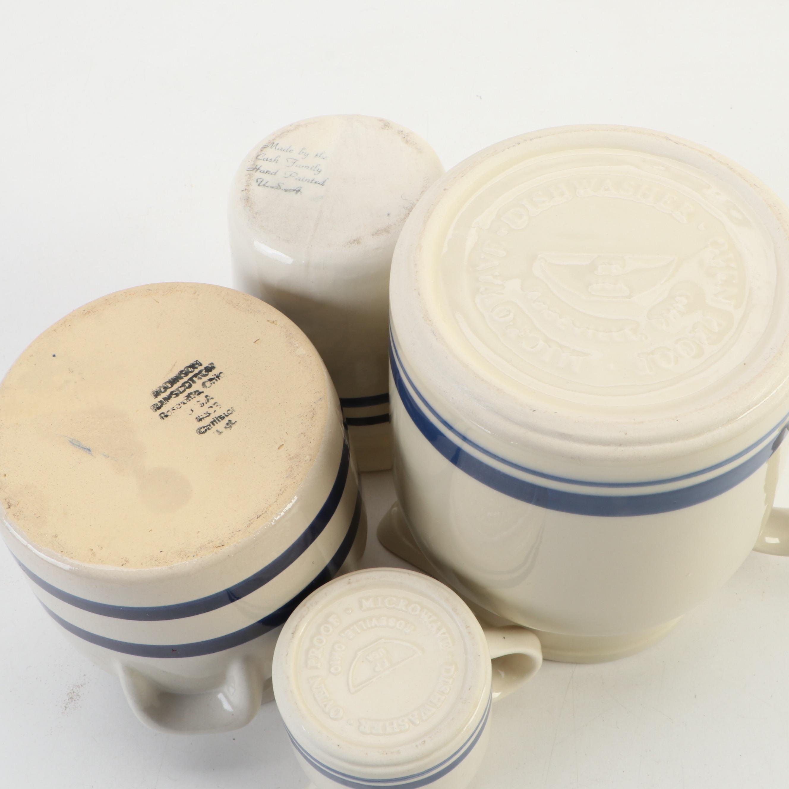 Robinson Ransbottom with Friendship Pottery and Other Blue Banded Stoneware