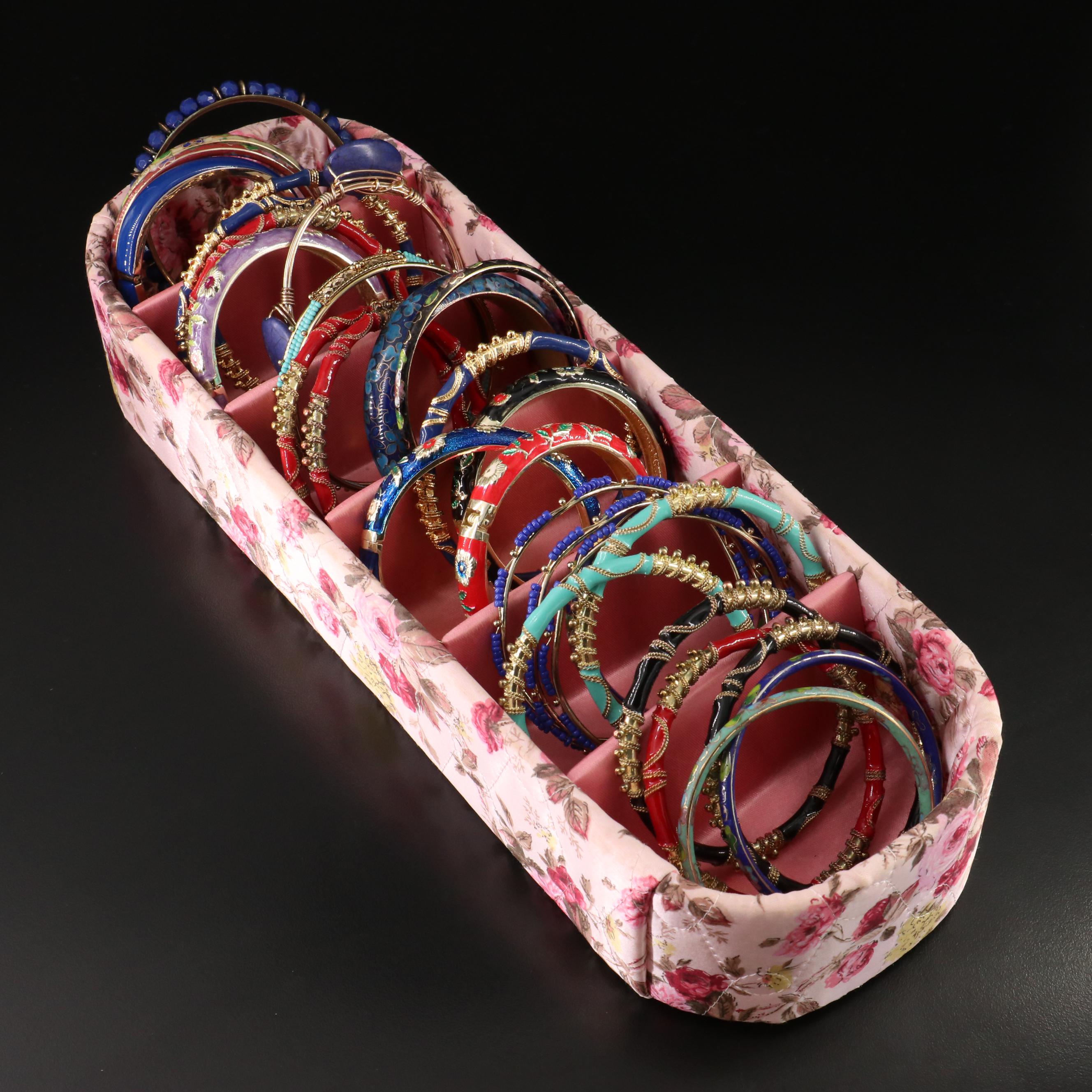 Cloisonné and Other Enamel Bangle Bracelets