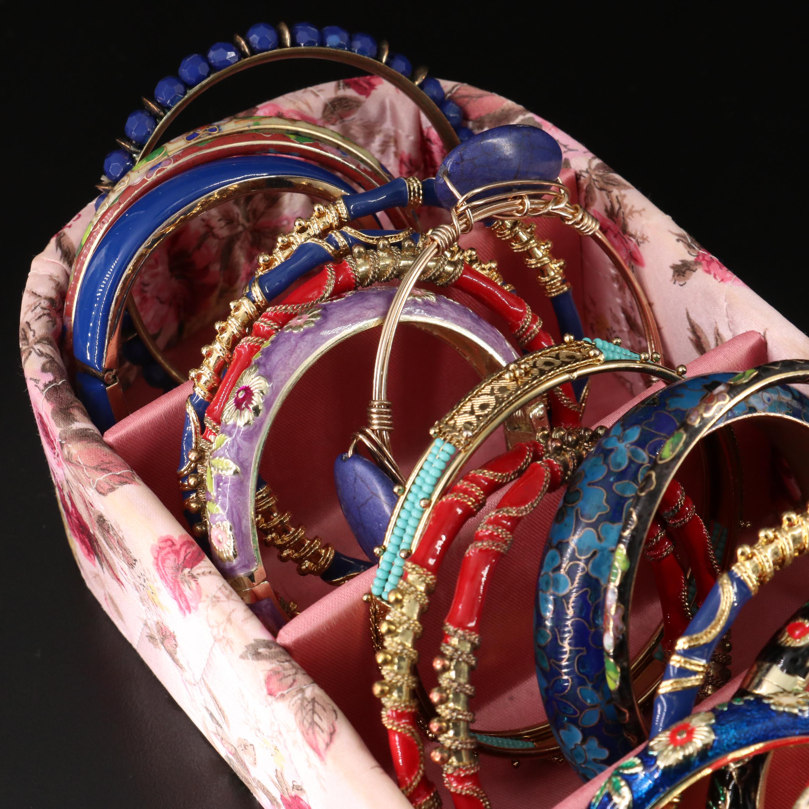Cloisonné and Other Enamel Bangle Bracelets