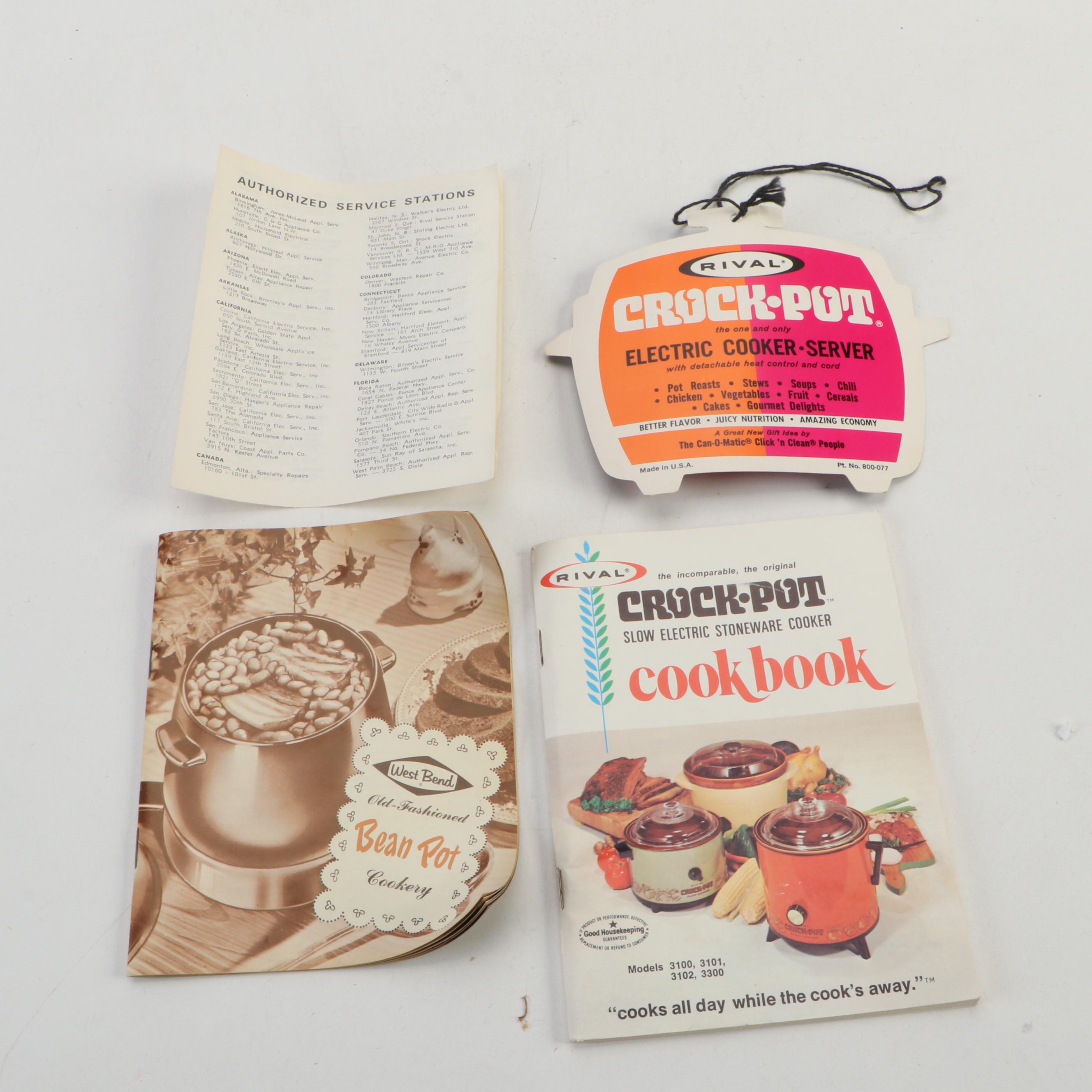 Rival Crock-Pot Ceramic Crock, West Bend Bean Pot, and Other Cookware