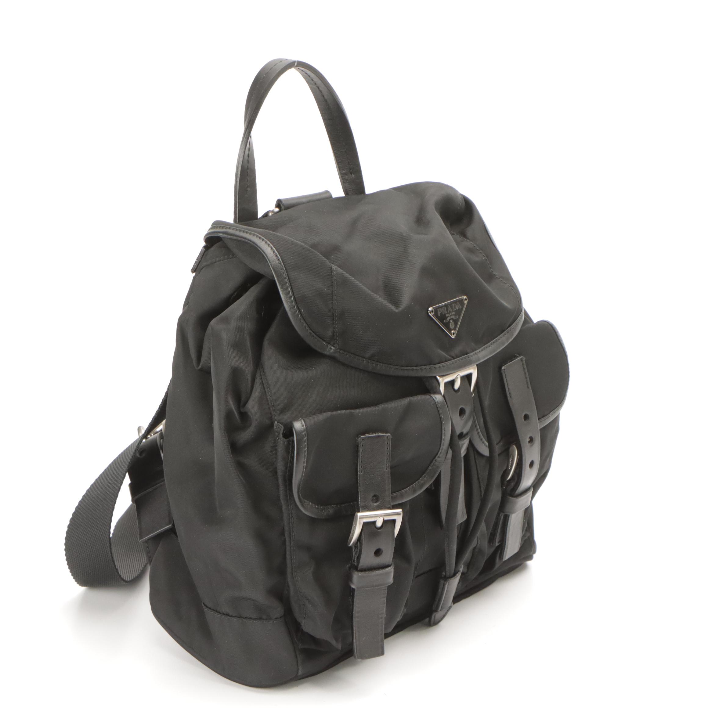 Prada Rucksack Backpack in Black Nylon and Leather