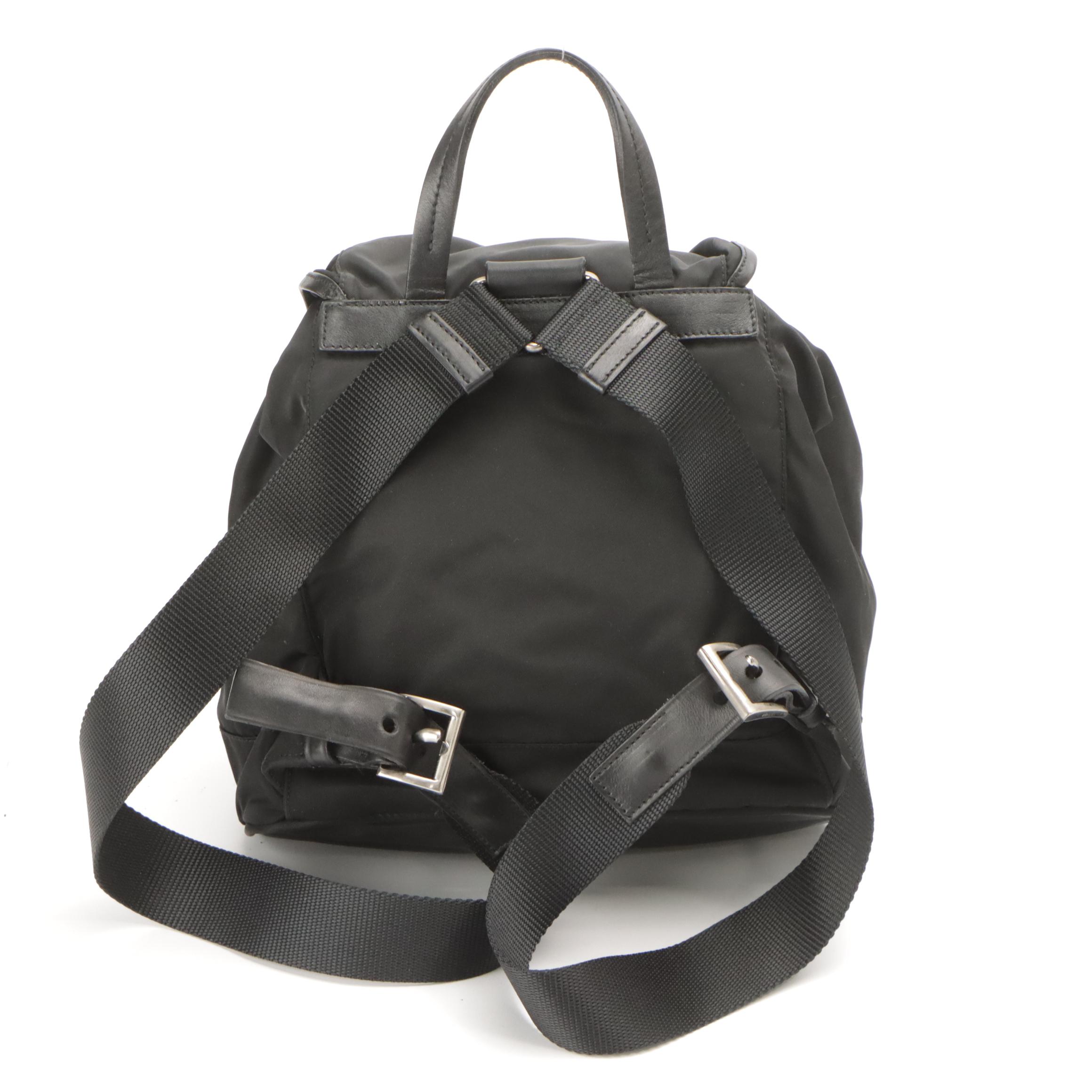 Prada Rucksack Backpack in Black Nylon and Leather