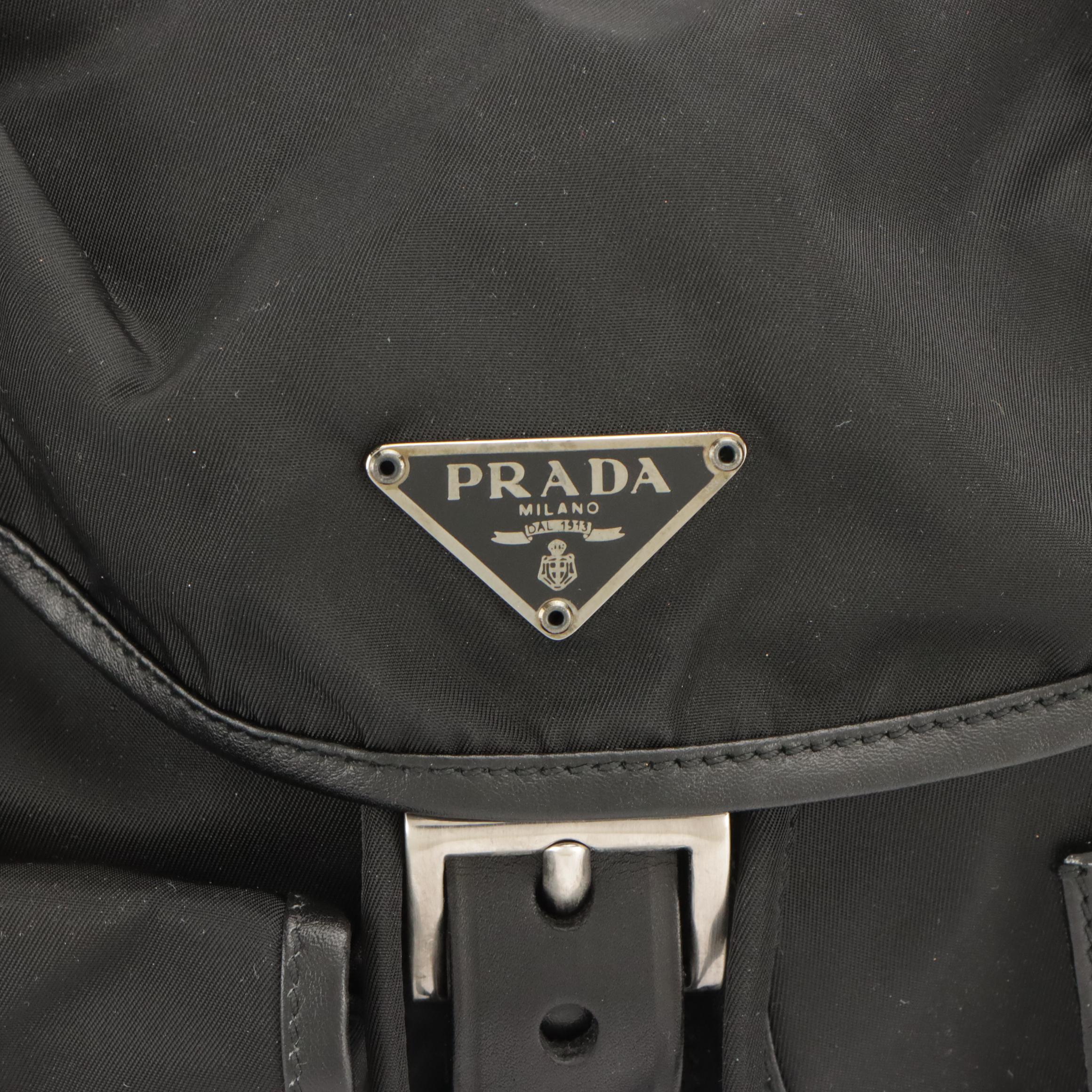 Prada Rucksack Backpack in Black Nylon and Leather