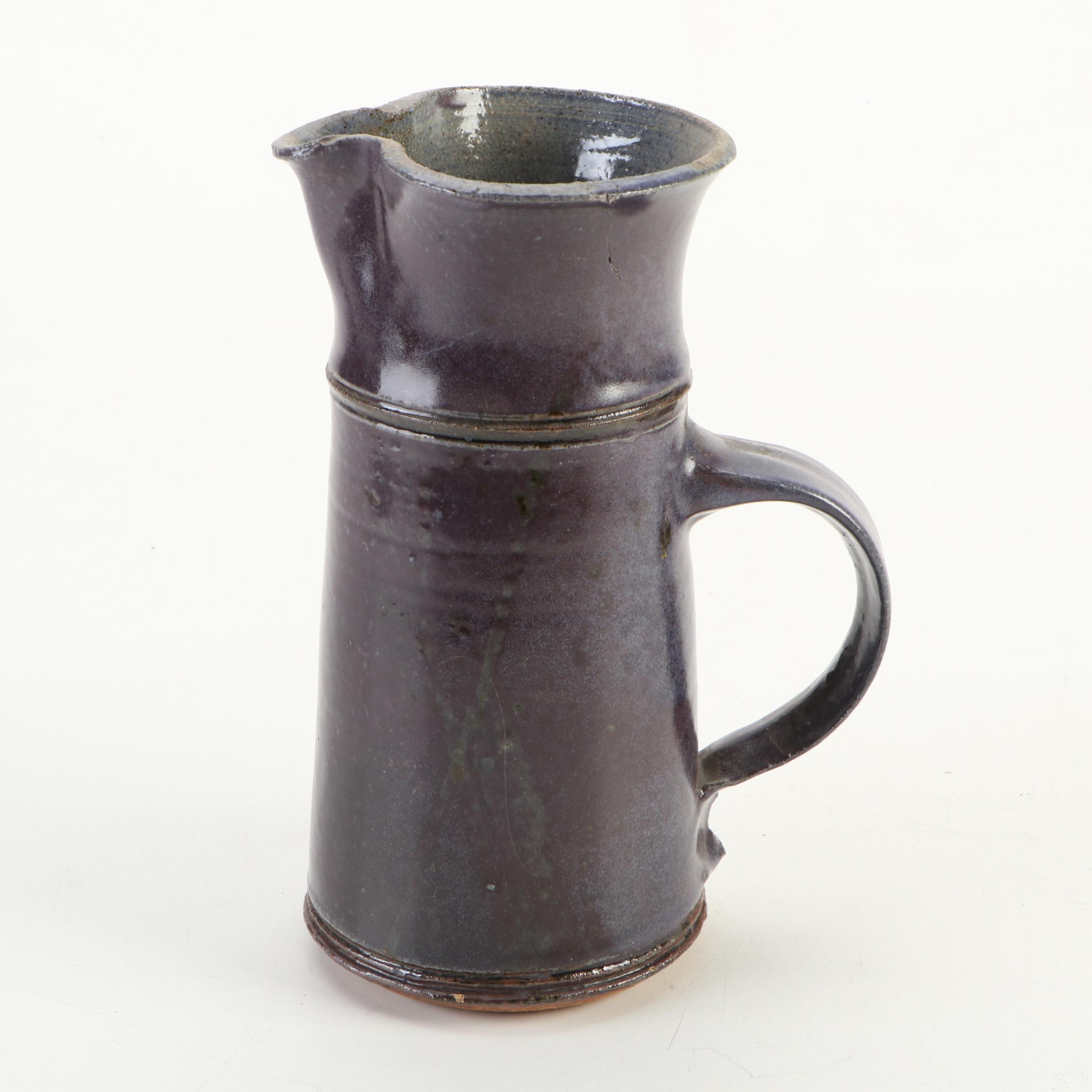 J. Smith and Other Studio Art Pottery Bowl and Pitcher, Late 20th Century