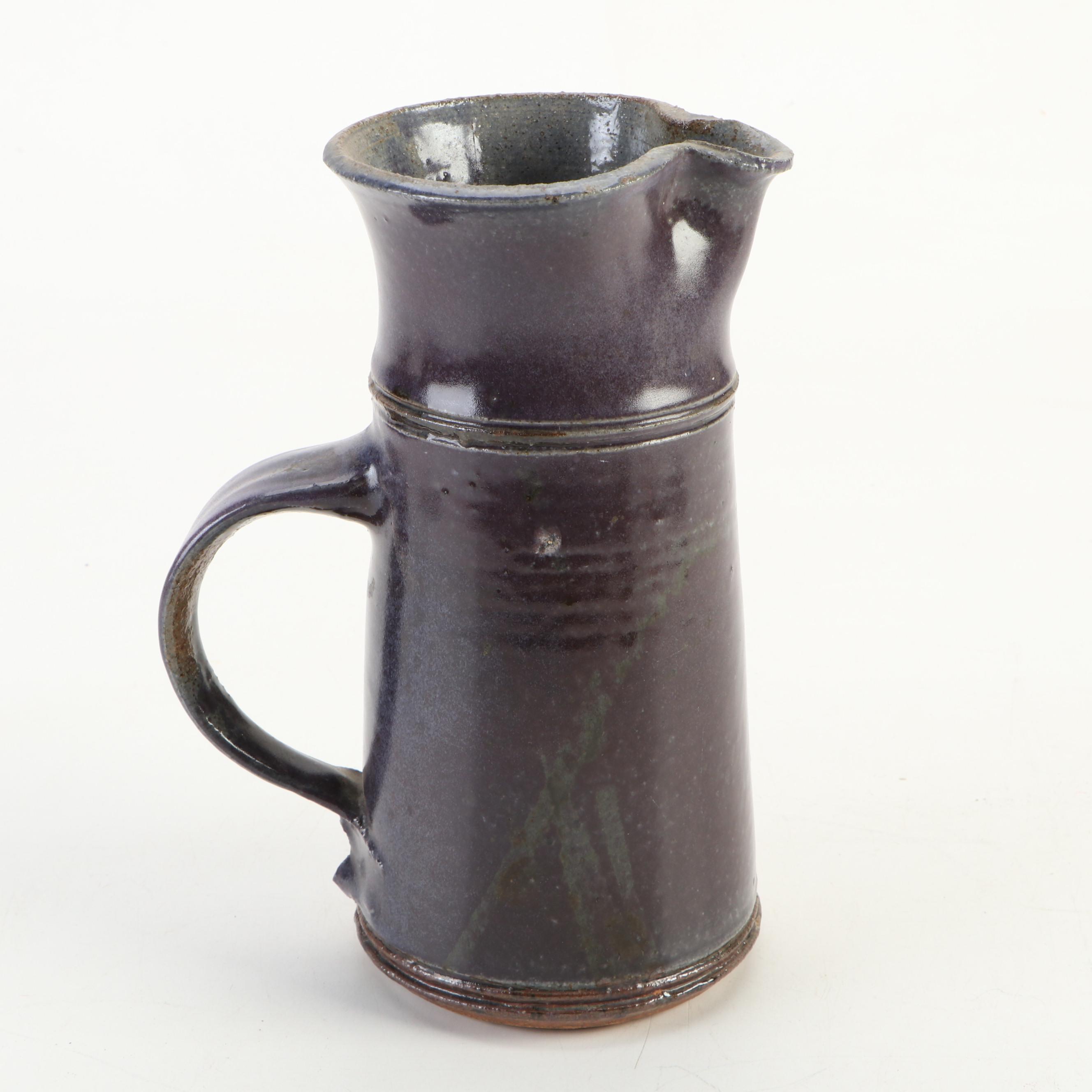 J. Smith and Other Studio Art Pottery Bowl and Pitcher, Late 20th Century