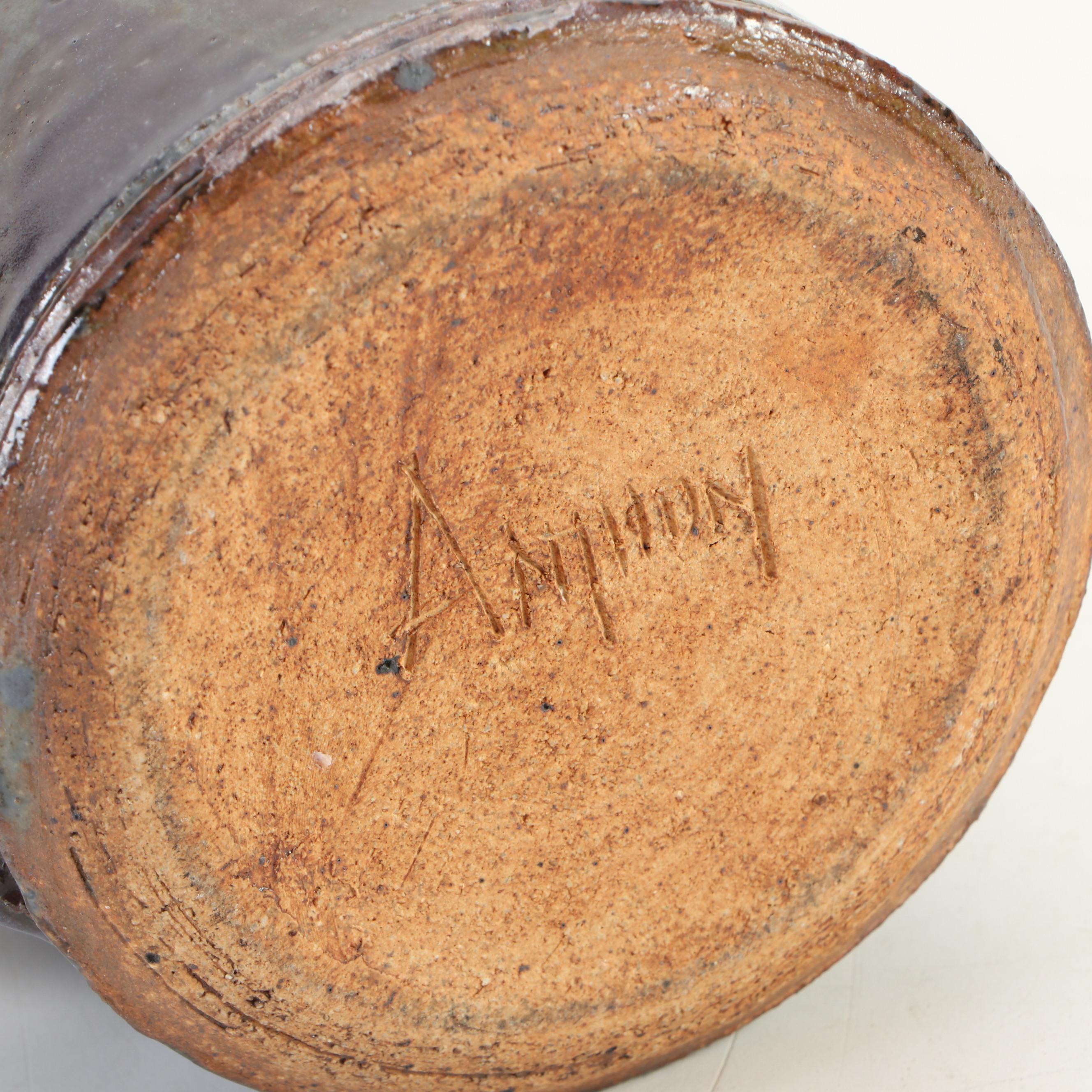 J. Smith and Other Studio Art Pottery Bowl and Pitcher, Late 20th Century