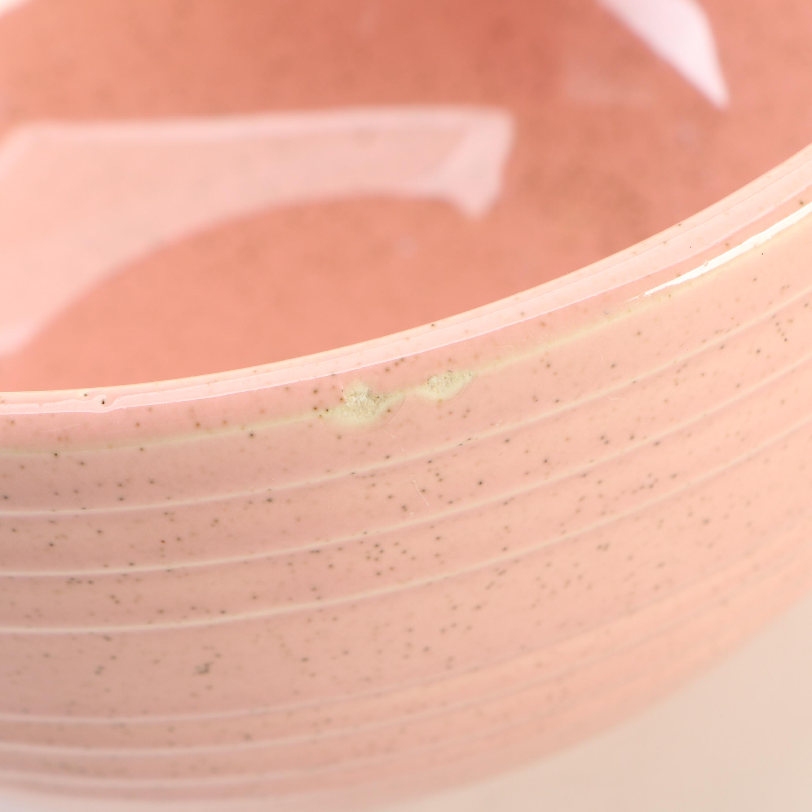 McCoy Pottery Speckled Pink Nesting Mixing Bowls with Napco Planter, Mid-20th C.